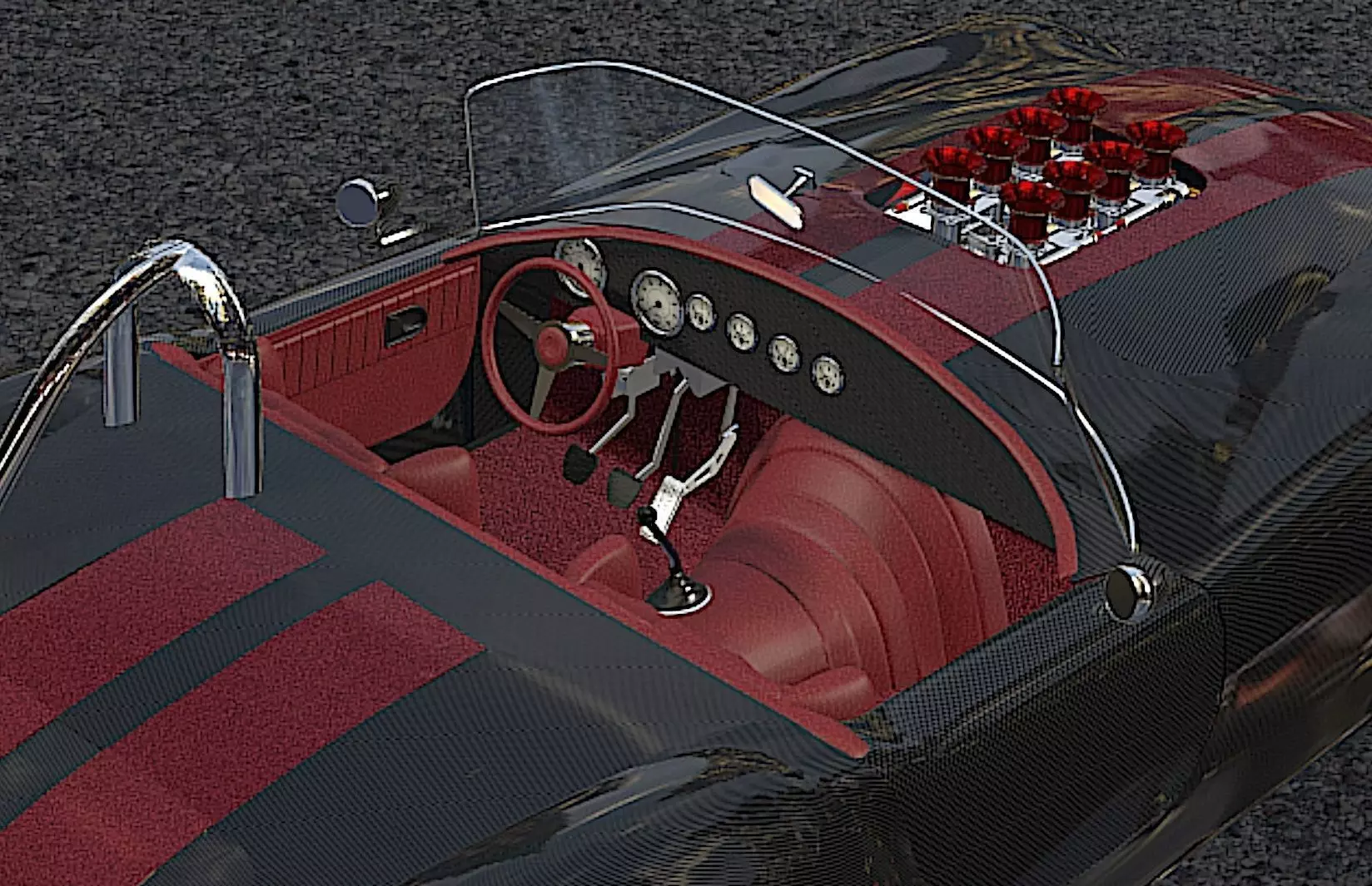 65 Carbon Fiber AC Cobra  - H-Poly 3D Model 3D model_15