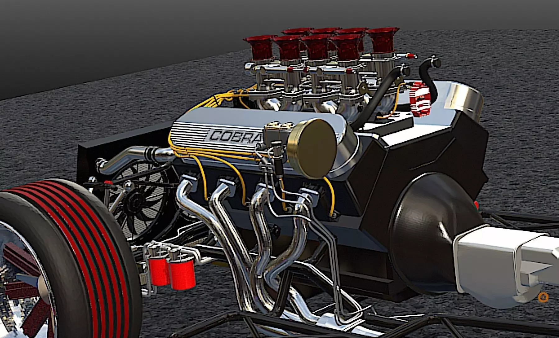 65 Carbon Fiber AC Cobra  - H-Poly 3D Model 3D model_20