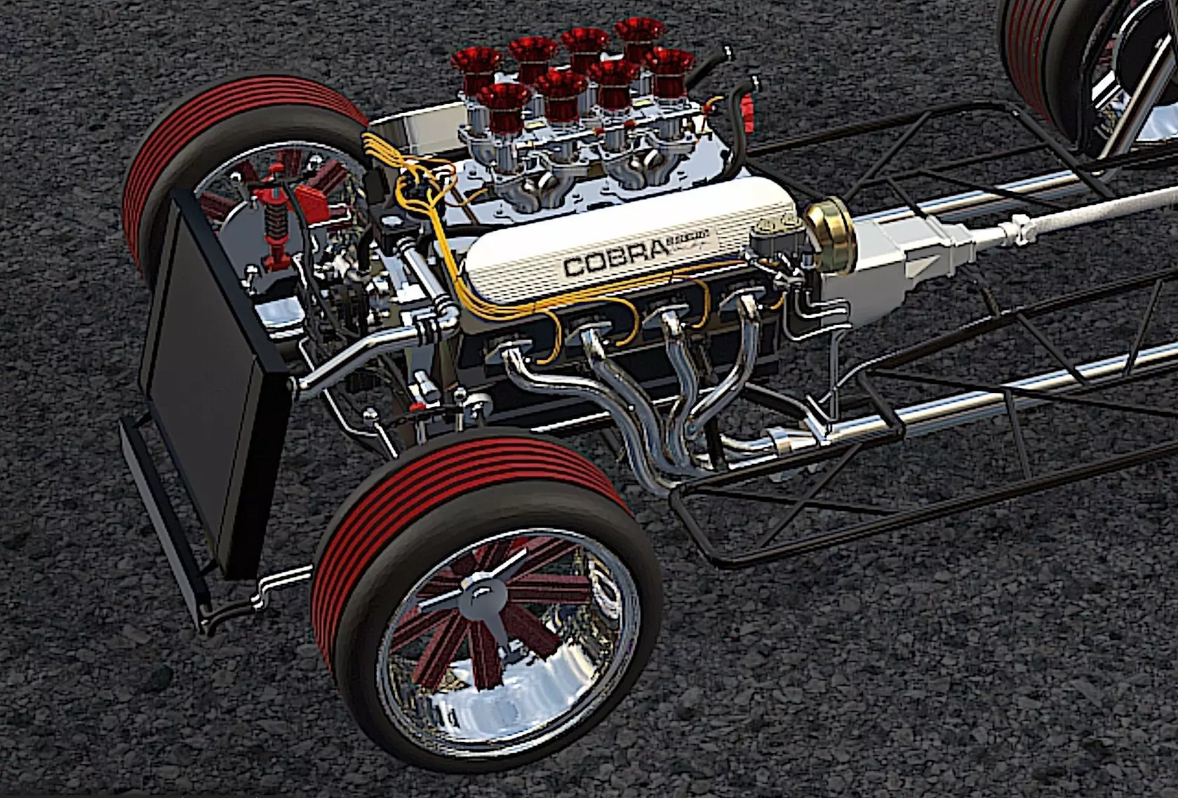 65 Carbon Fiber AC Cobra  - H-Poly 3D Model 3D model_19