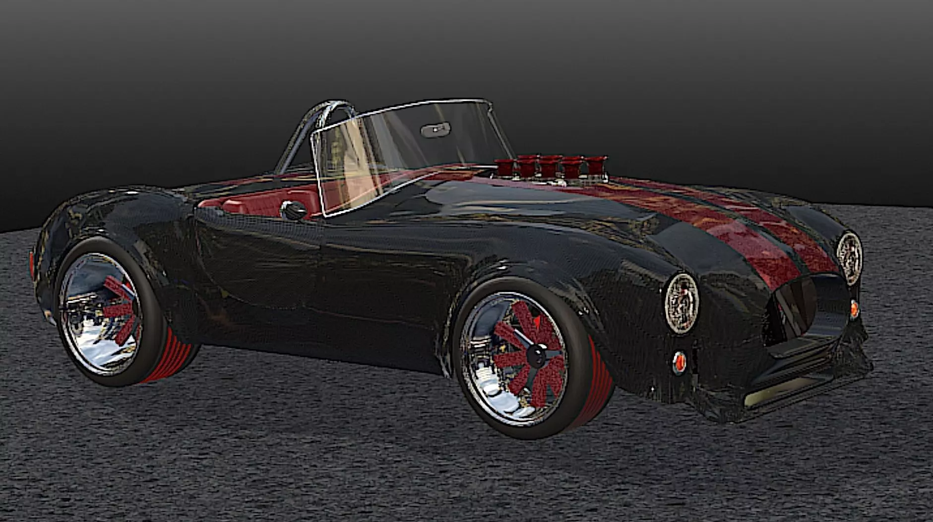 65 Carbon Fiber AC Cobra  - H-Poly 3D Model 3D model_6