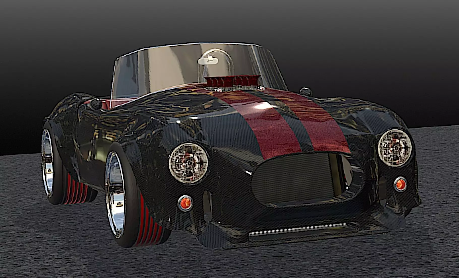 65 Carbon Fiber AC Cobra  - H-Poly 3D Model 3D model_7