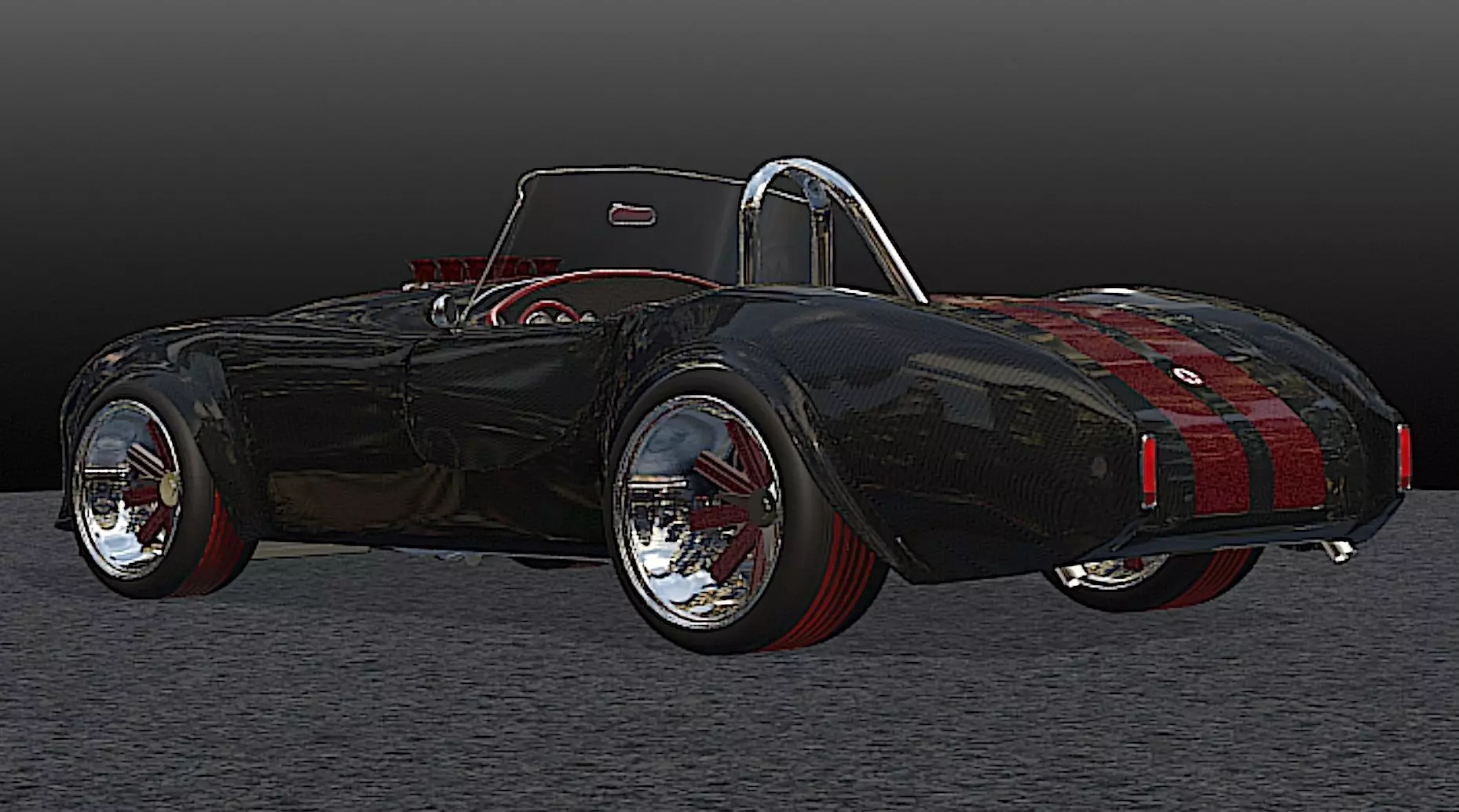 65 Carbon Fiber AC Cobra  - H-Poly 3D Model 3D model_2