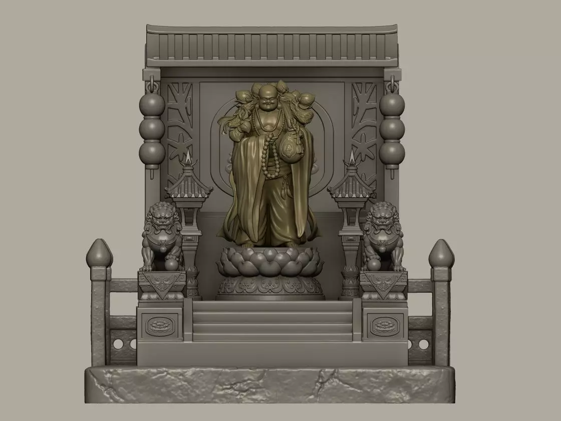 Maitreya Buddha Shrine 3D print model_0