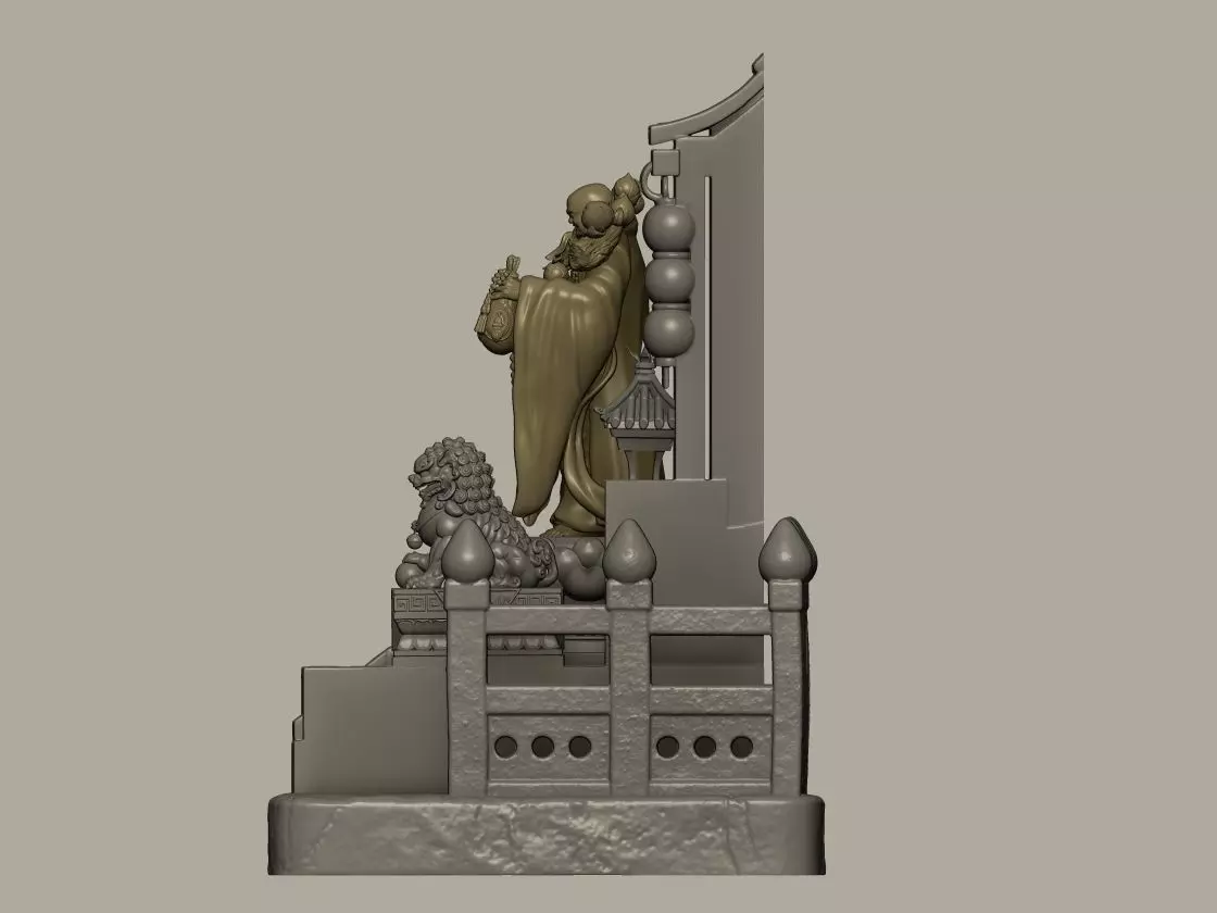 Maitreya Buddha Shrine 3D print model_3
