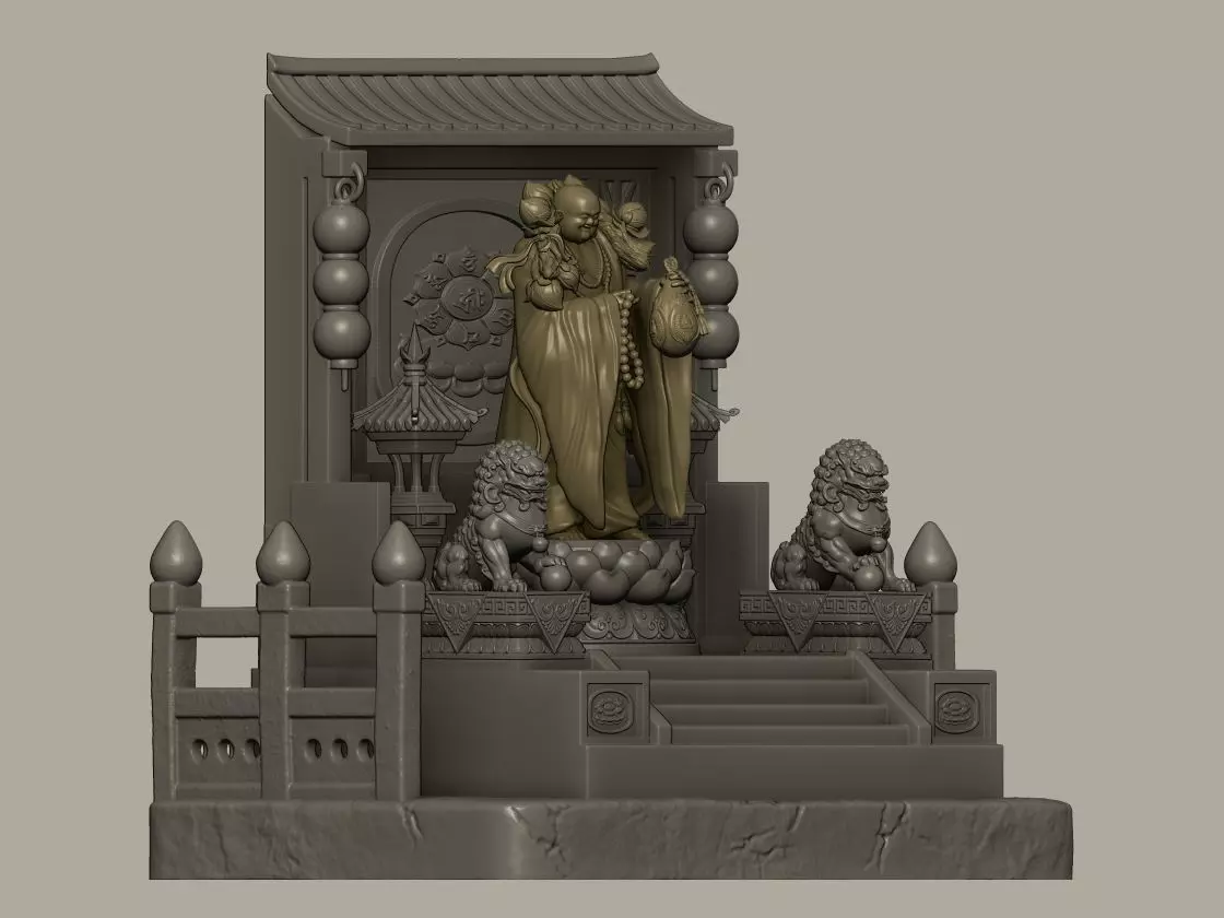 Maitreya Buddha Shrine 3D print model_1