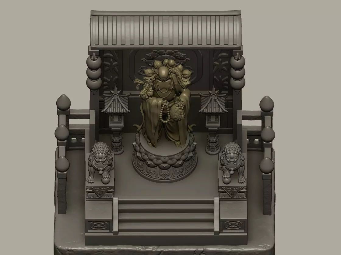 Maitreya Buddha Shrine 3D print model_5