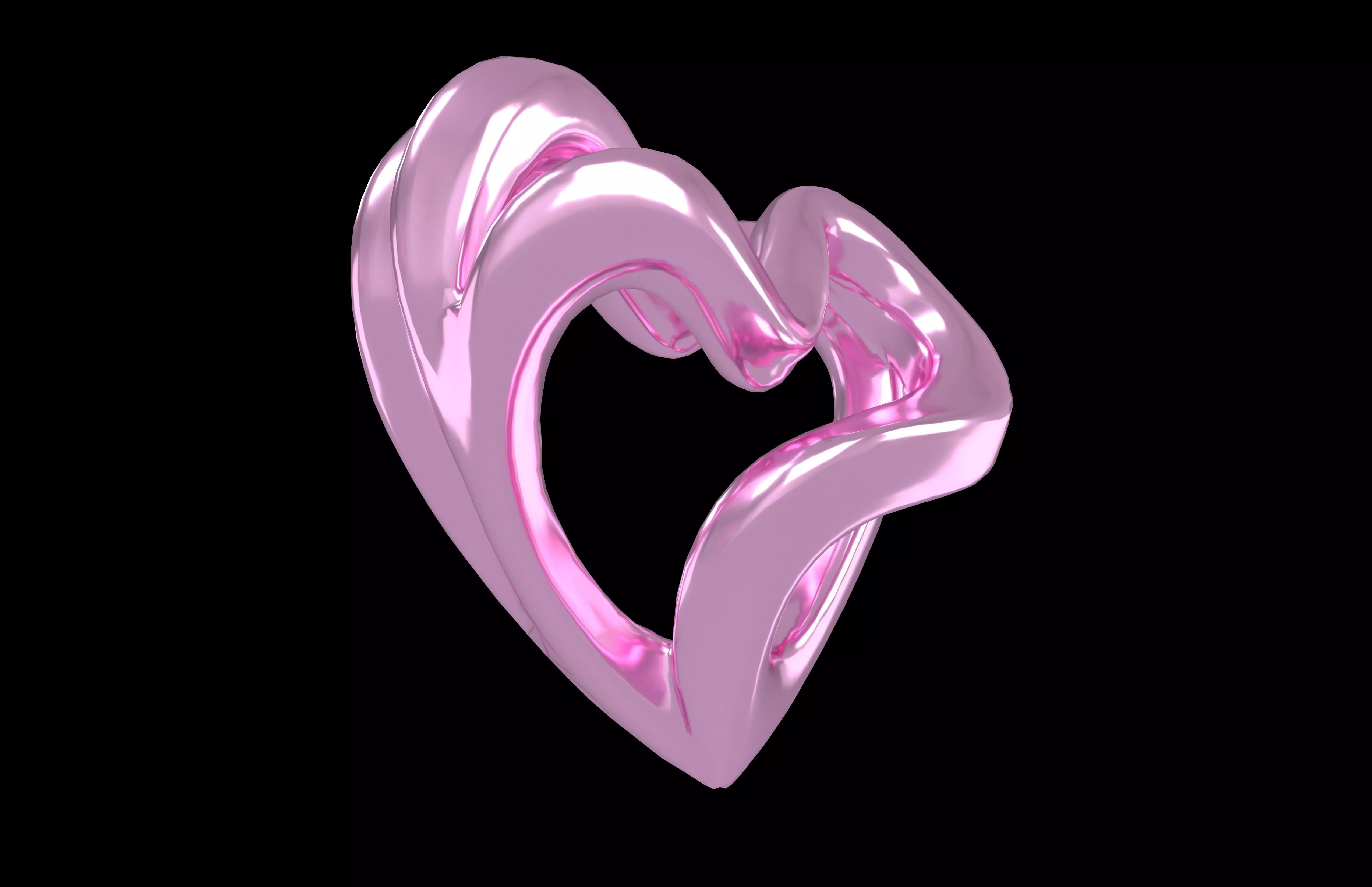 Abstract Heart Shape v1 004 Low-poly 3D model_1