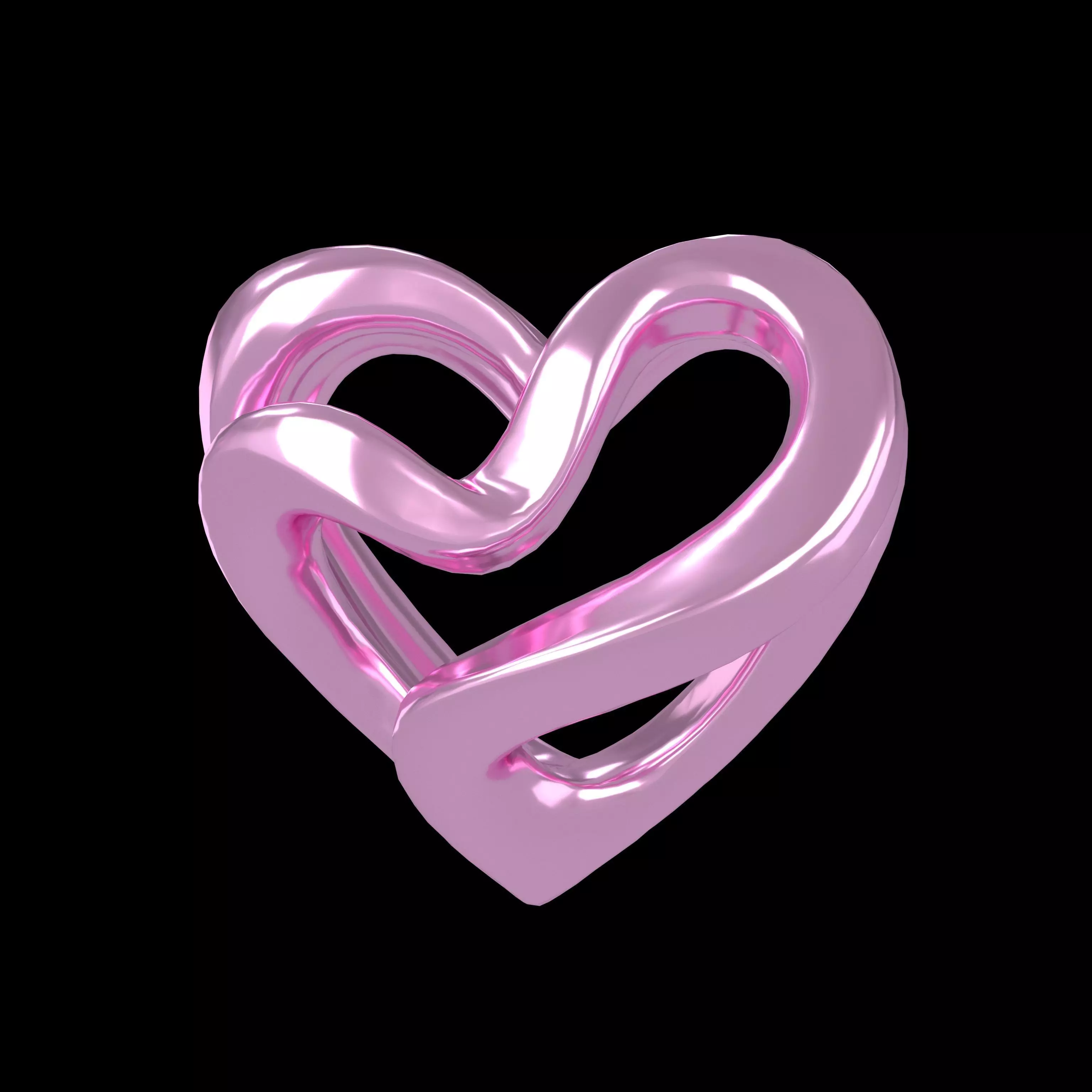 Abstract Heart Shape v1 004 Low-poly 3D model_0