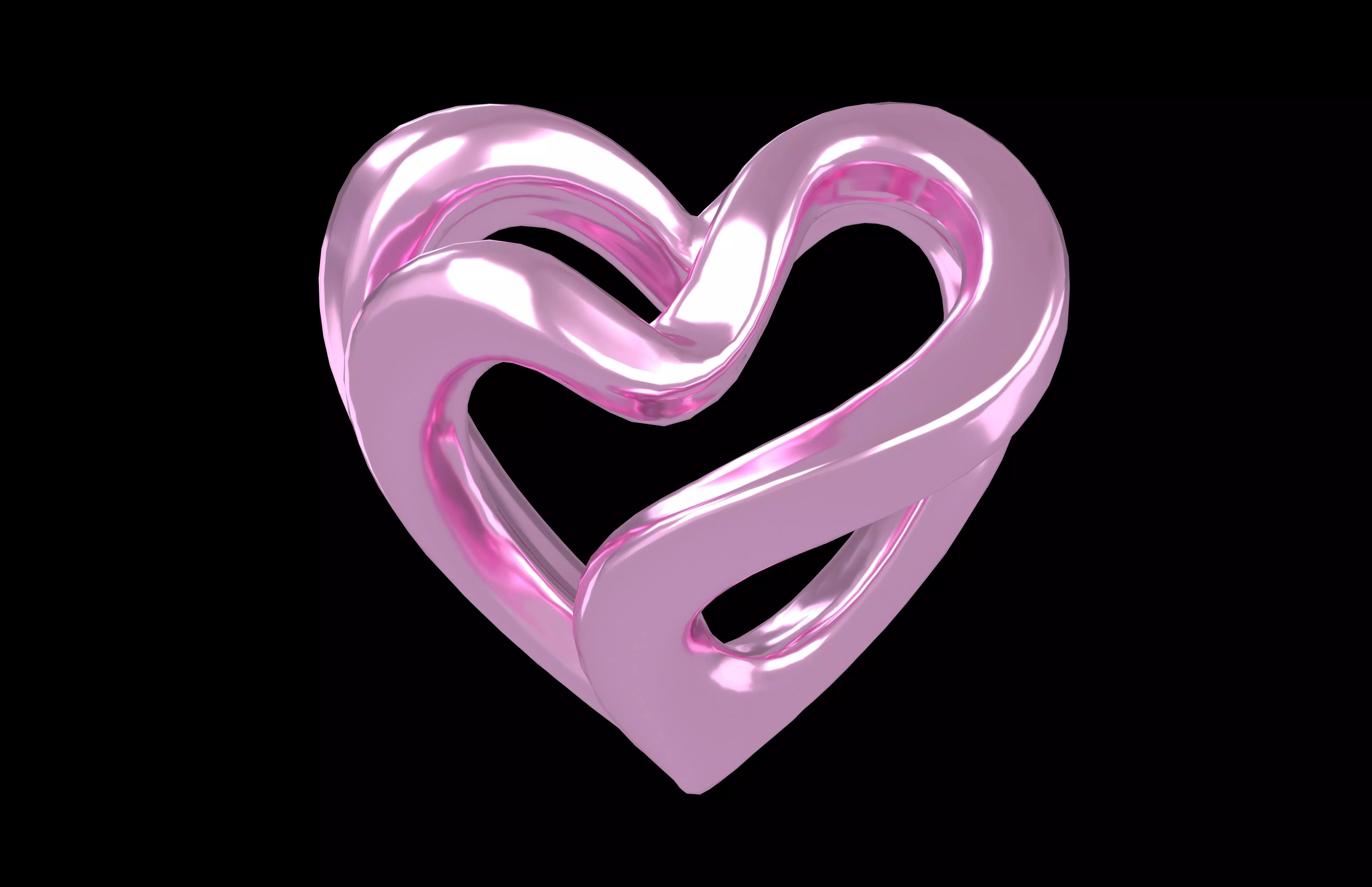 Abstract Heart Shape v1 004 Low-poly 3D model_2