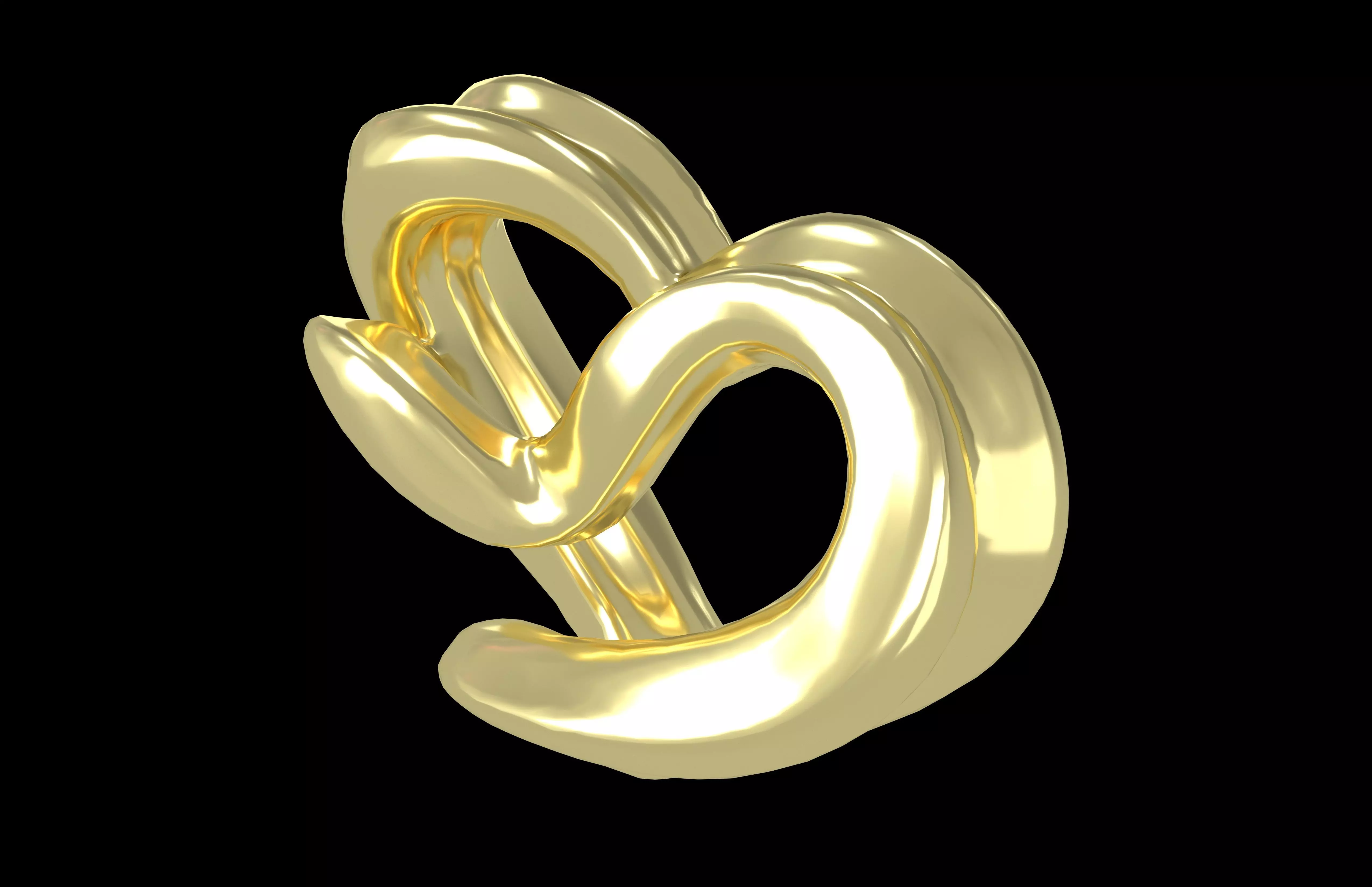 Abstract Heart Shape v1 006 Low-poly 3D model_2