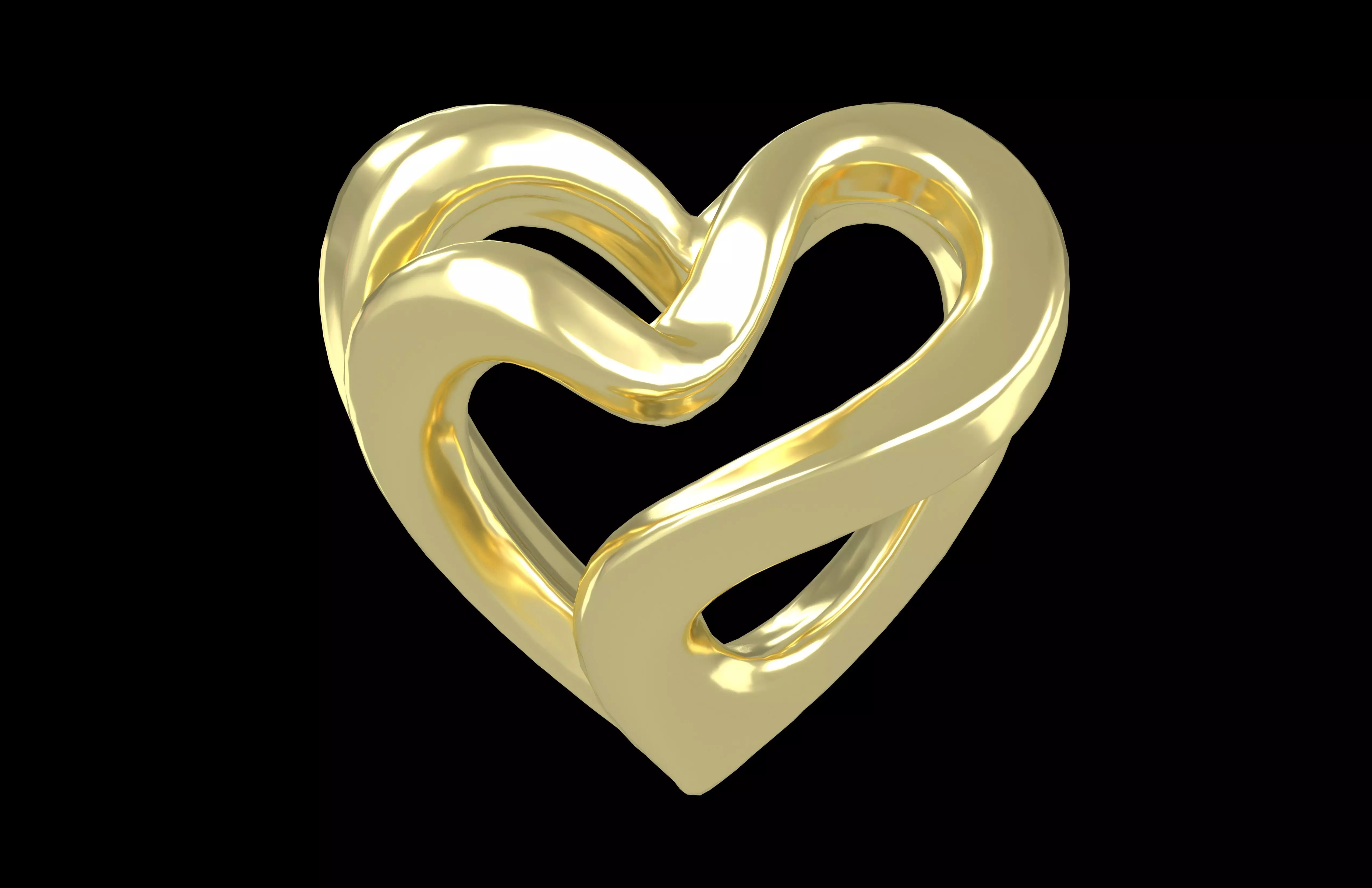 Abstract Heart Shape v1 006 Low-poly 3D model_1