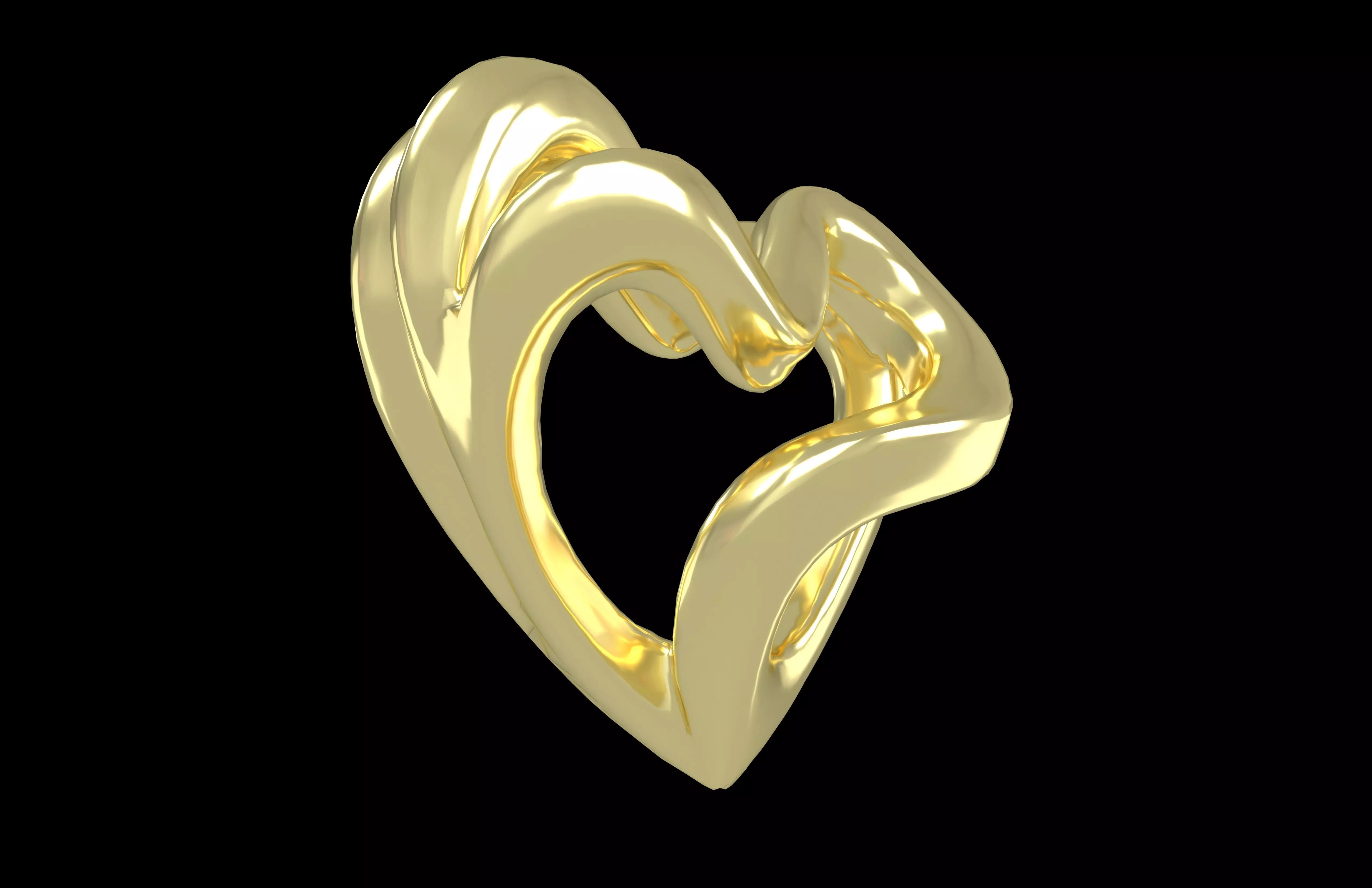 Abstract Heart Shape v1 006 Low-poly 3D model_3