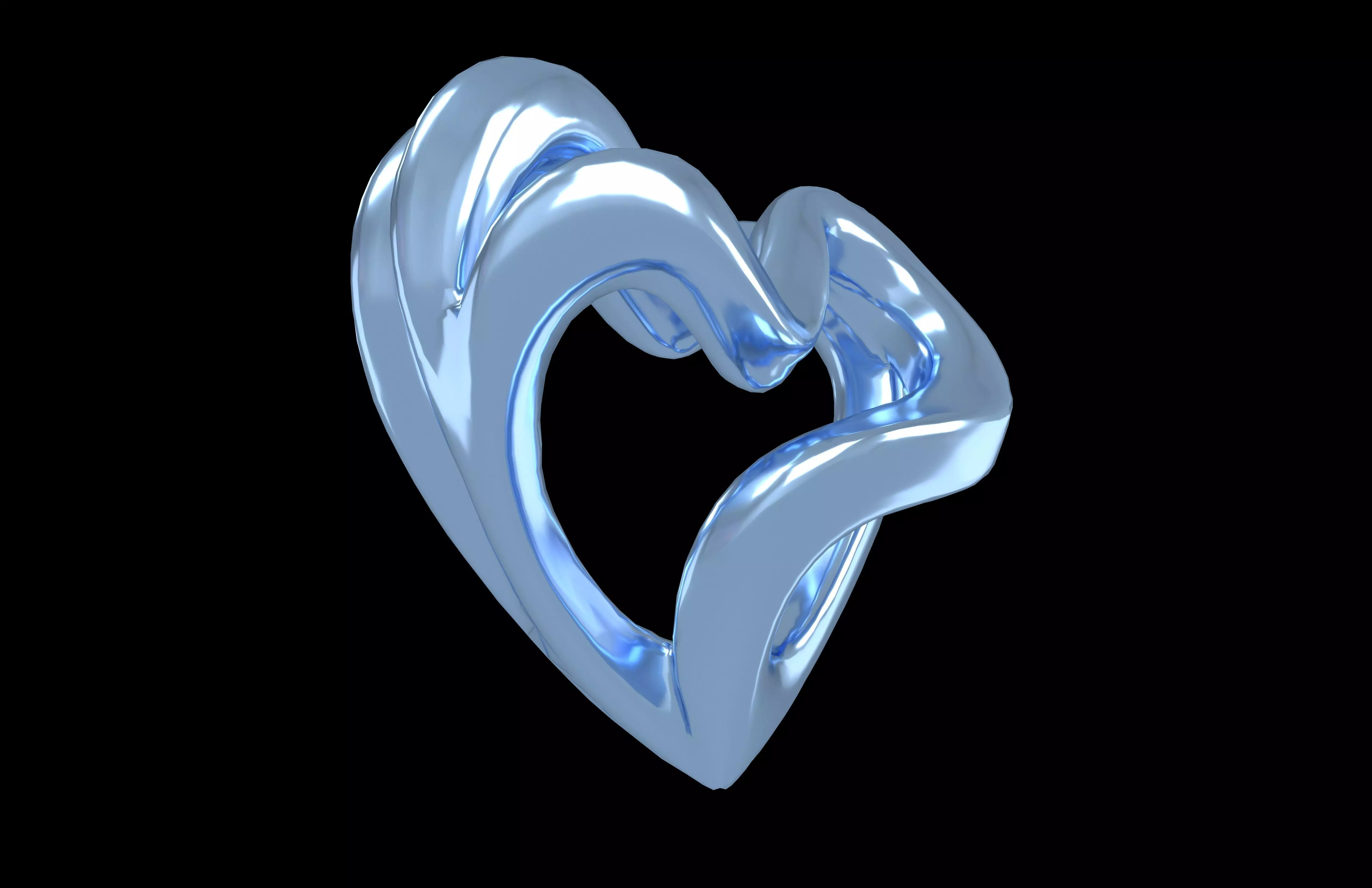 Abstract Heart Shape v1 005 Low-poly 3D model_3
