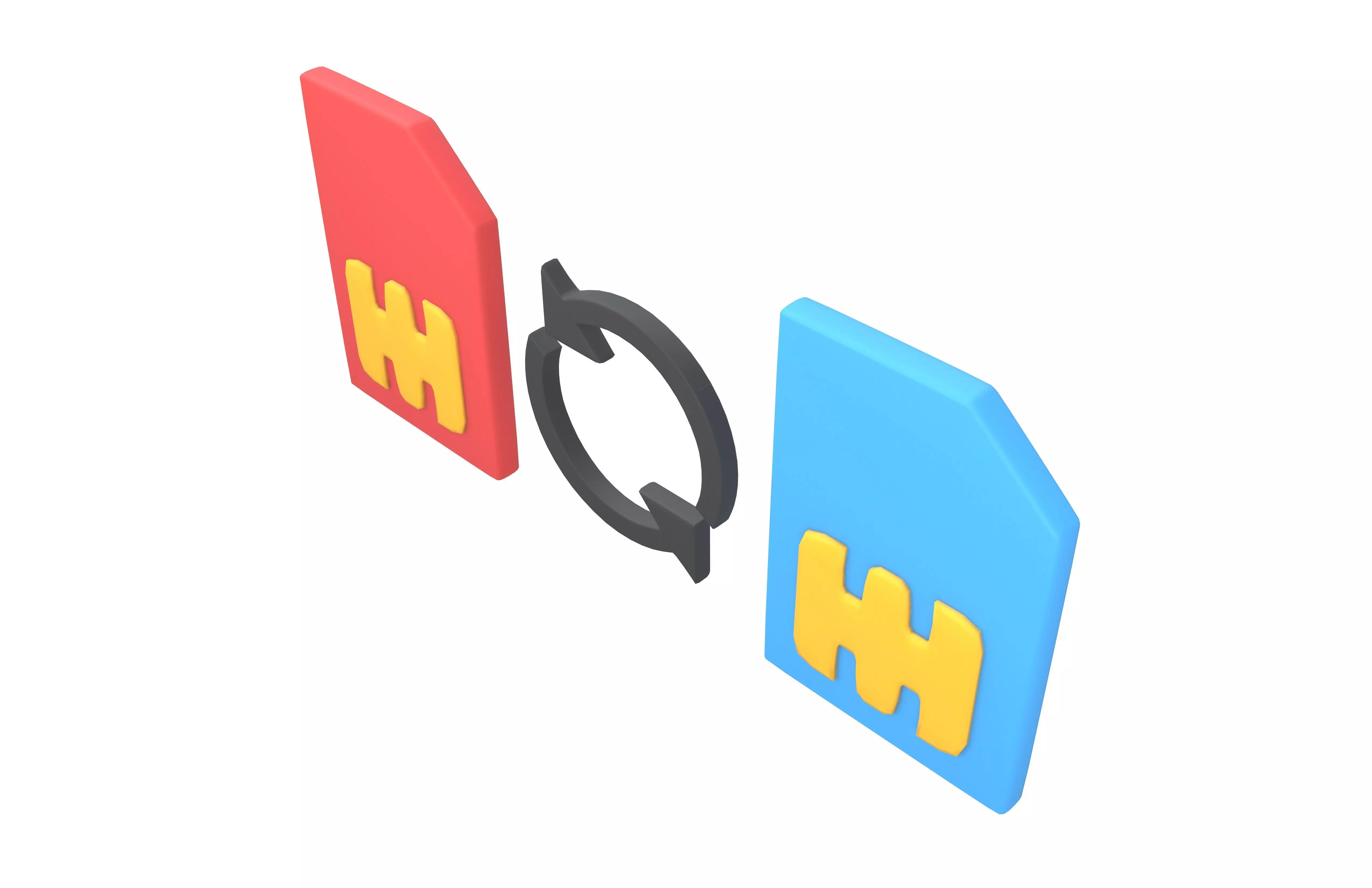 Replace SIM Card Icon v1 001 Low-poly 3D model_2