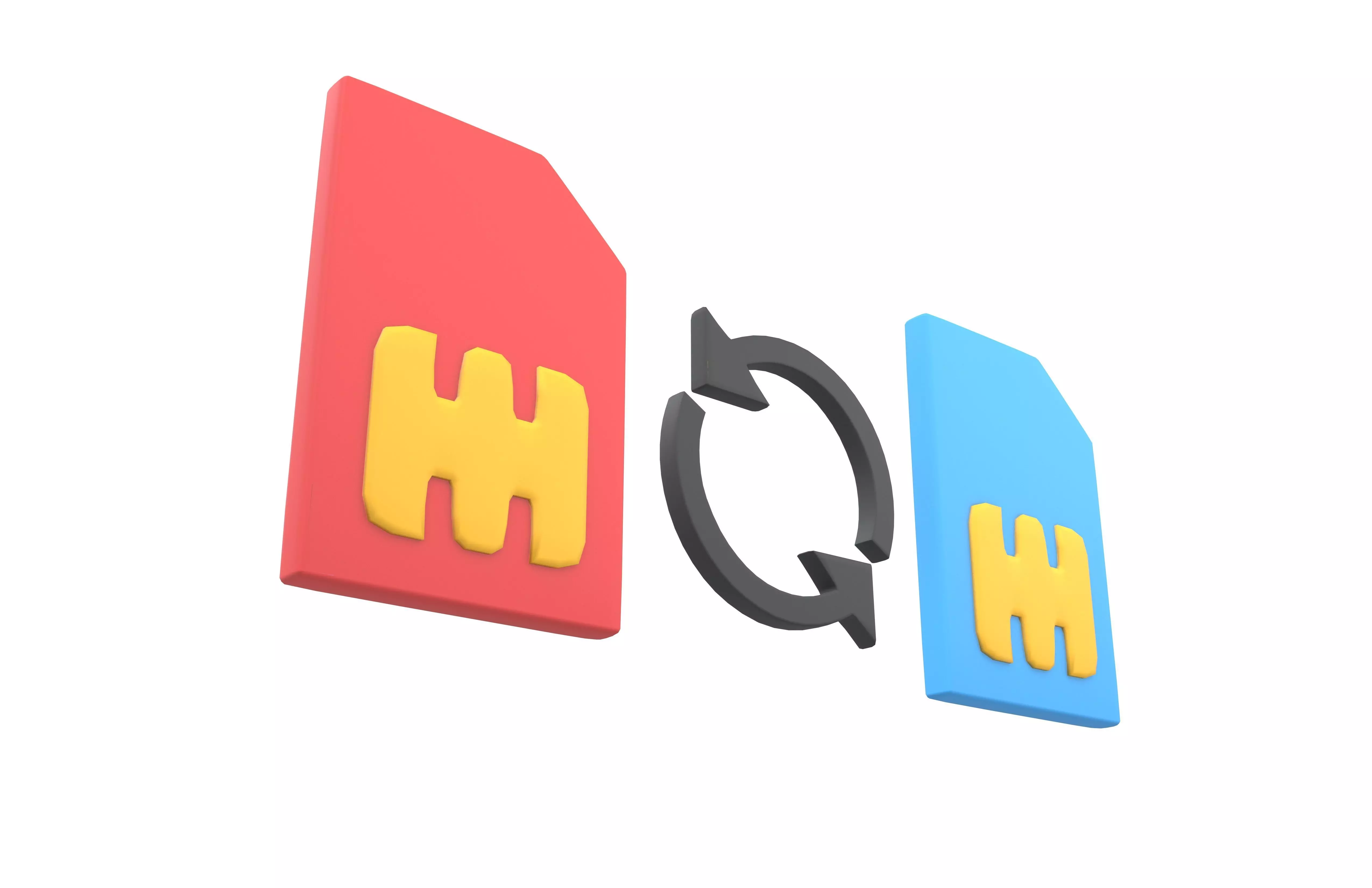 Replace SIM Card Icon v1 001 Low-poly 3D model_3