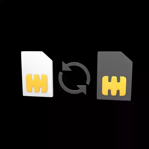 Replace SIM Card Icon v1 002 Low-poly 3D model