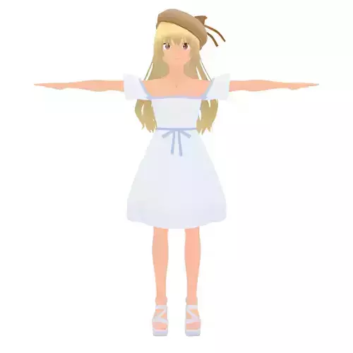 Anime Girl Character - Blender 3D Rigged Model