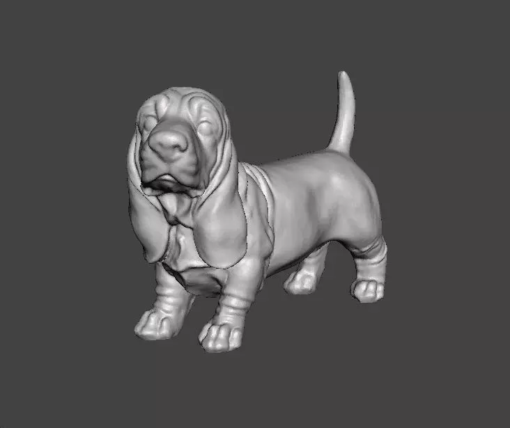 DOG BASSET HOUND STATUE SCULPTURE FIGURE MODEL PET 3D print model_0