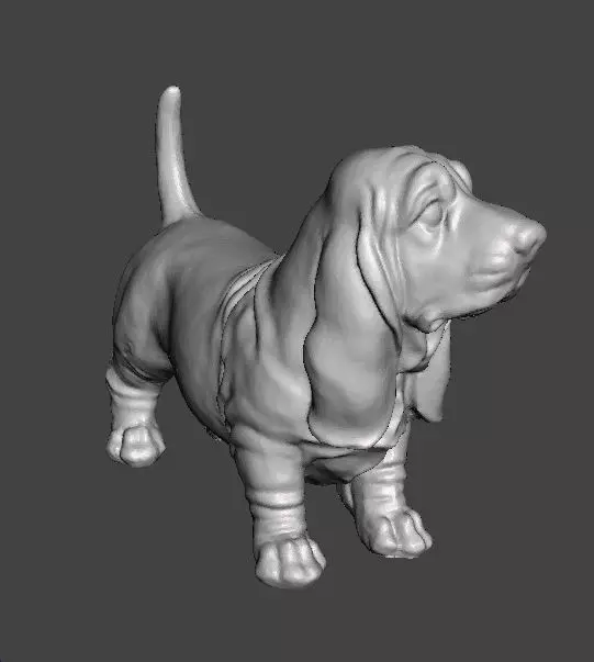 DOG BASSET HOUND STATUE SCULPTURE FIGURE MODEL PET 3D print model_2