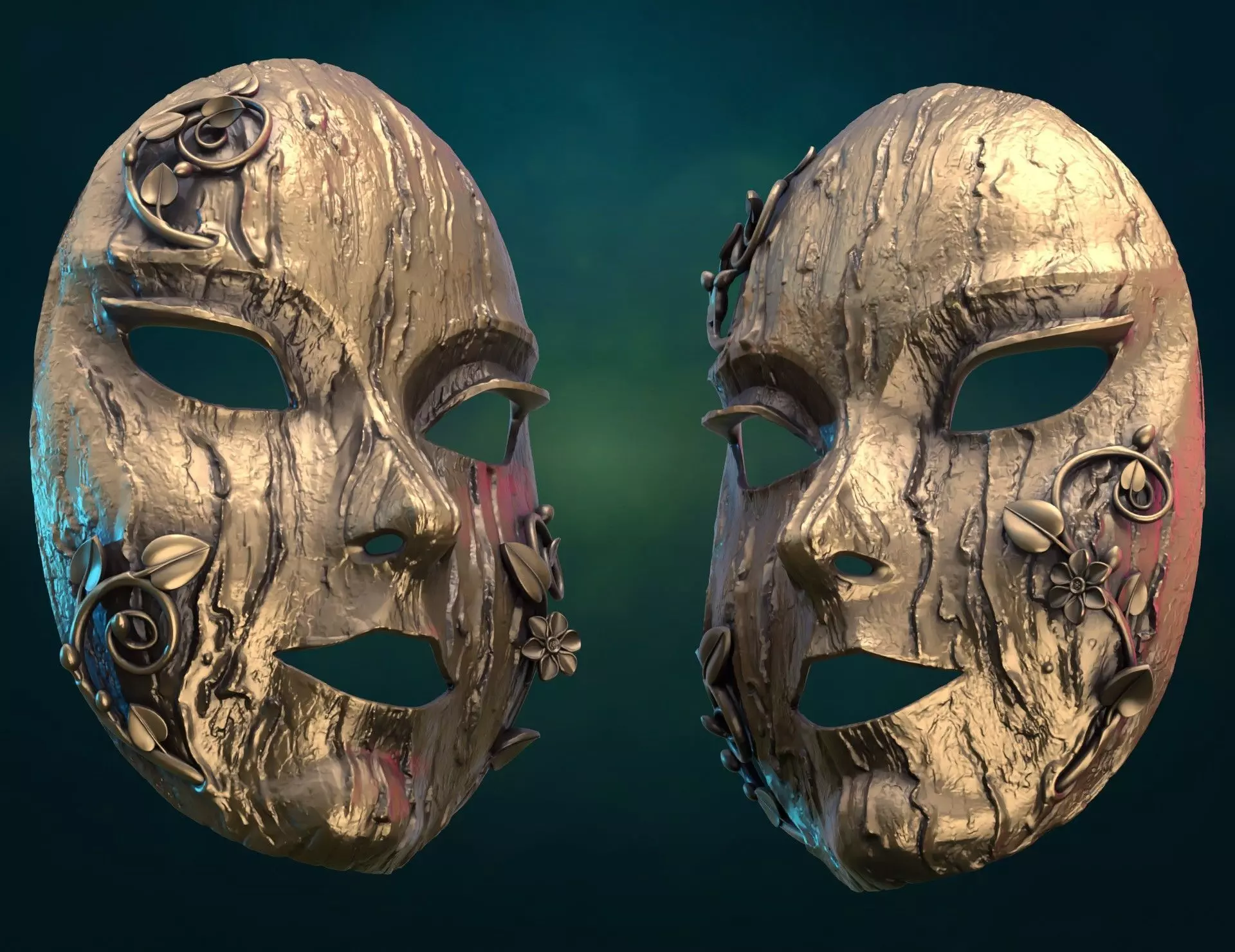 Bark Dryad Mask 3D print model_0