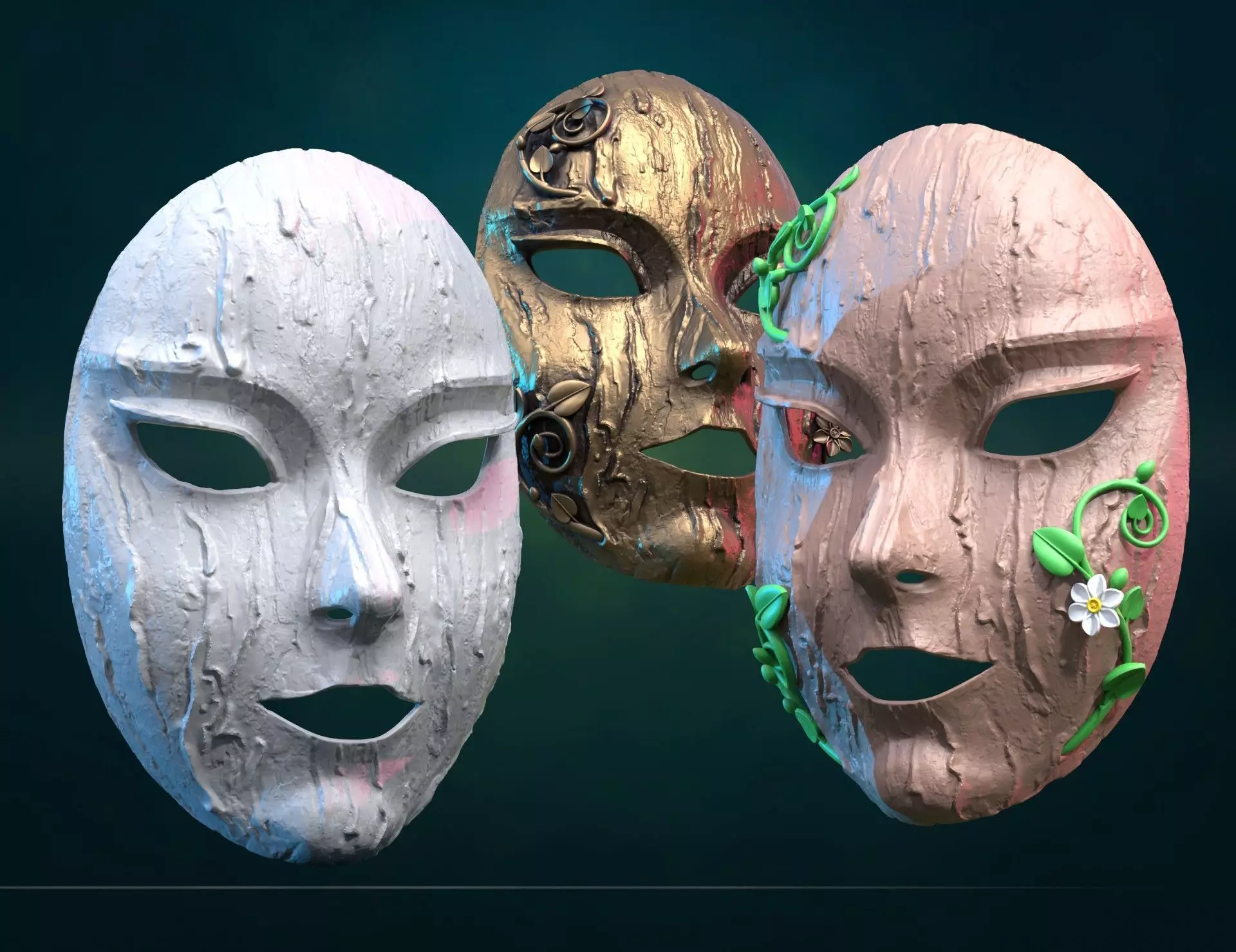 Bark Dryad Mask 3D print model_2