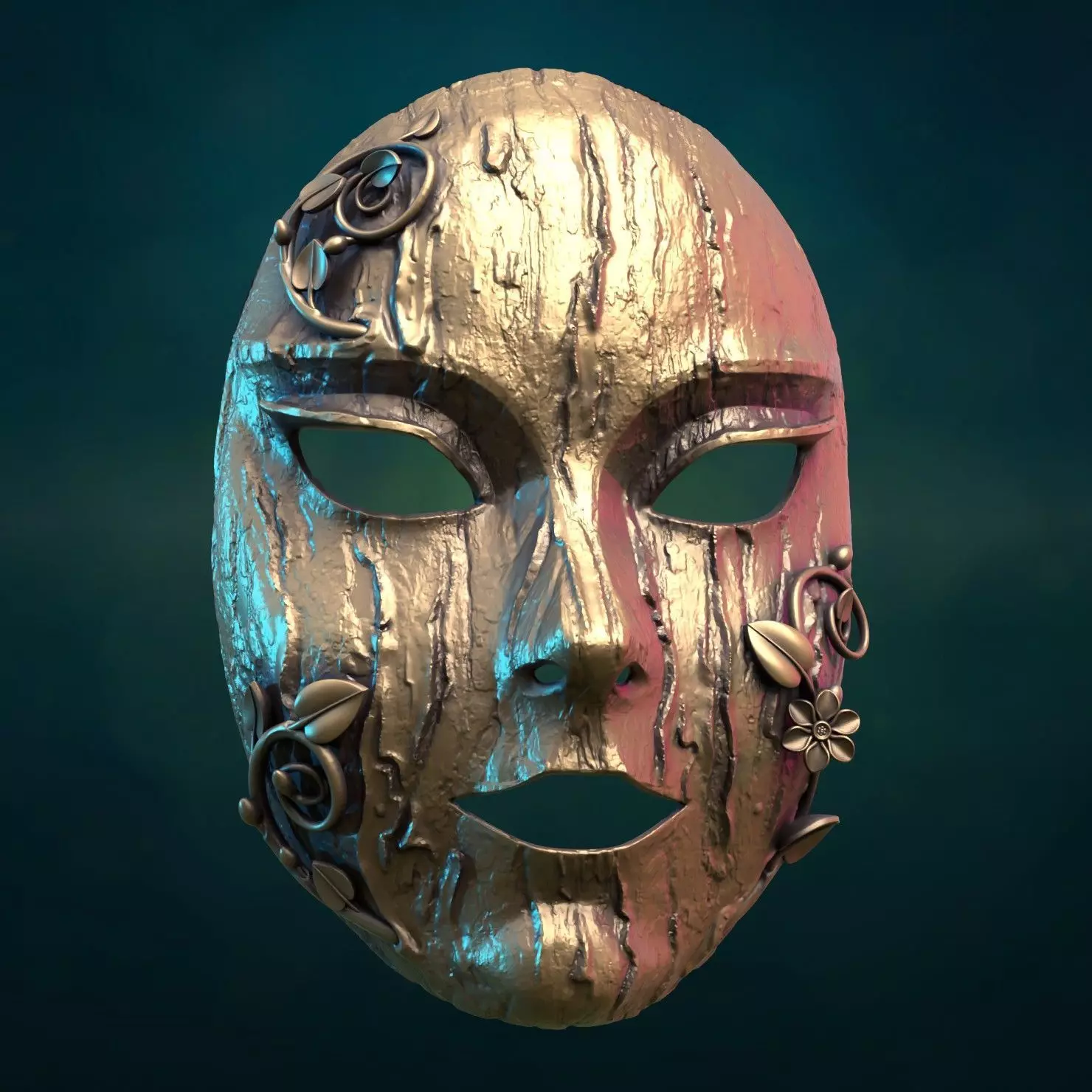 Bark Dryad Mask 3D print model_4