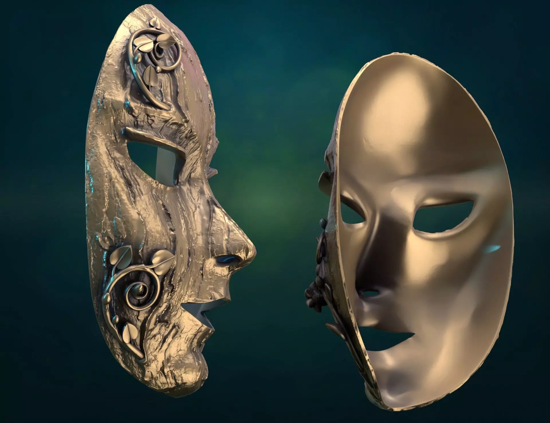Bark Dryad Mask 3D print model_9