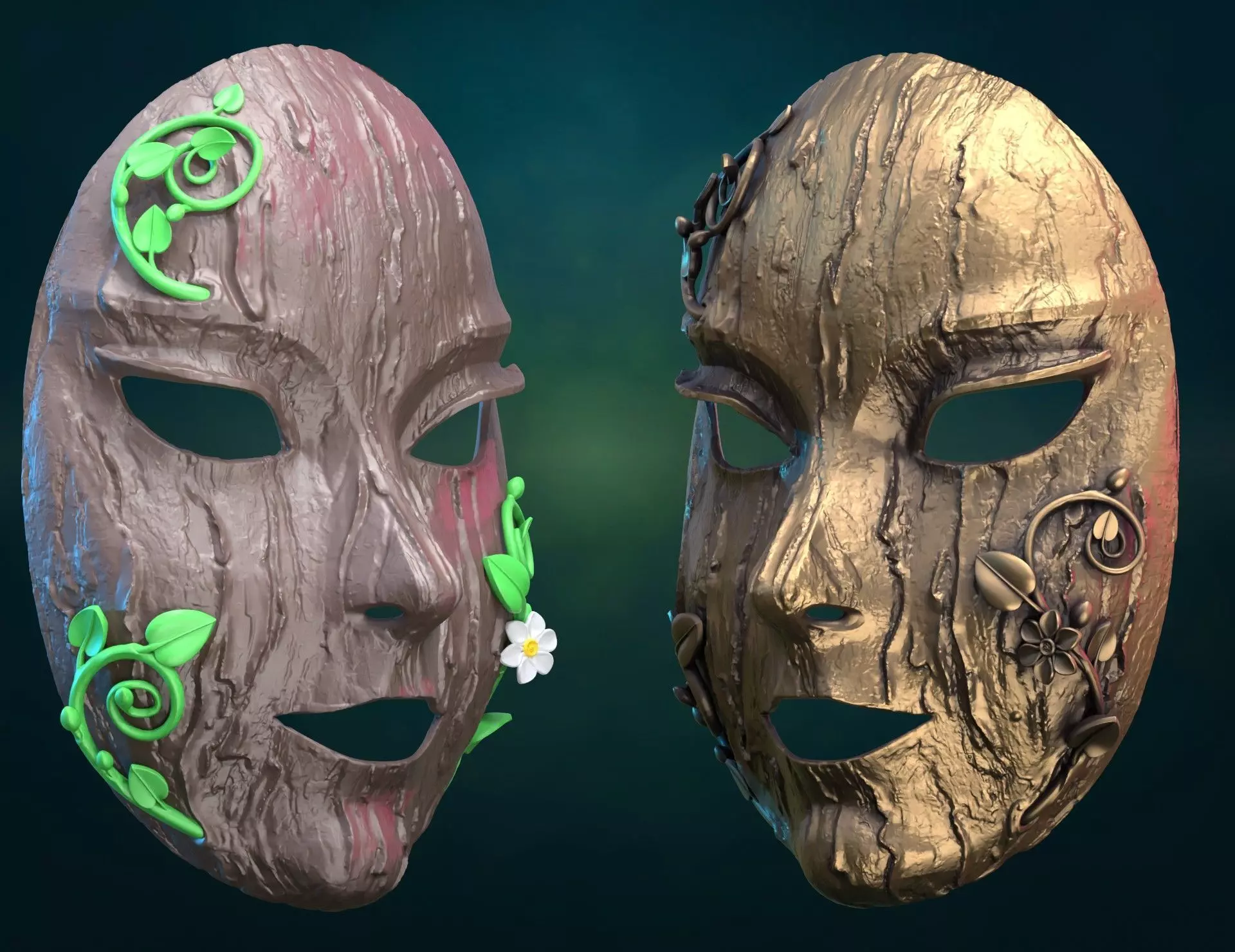 Bark Dryad Mask 3D print model_6