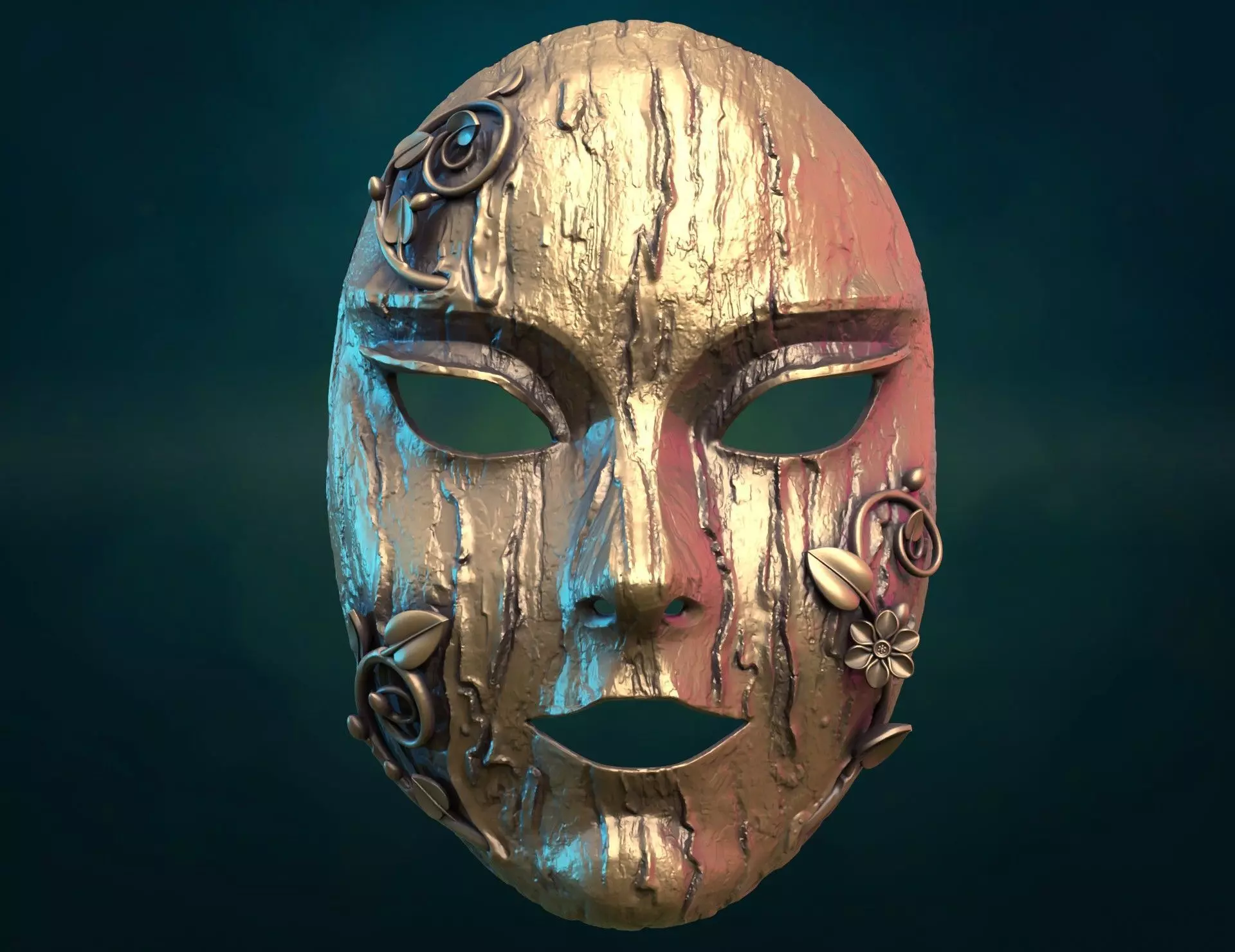 Bark Dryad Mask 3D print model_11