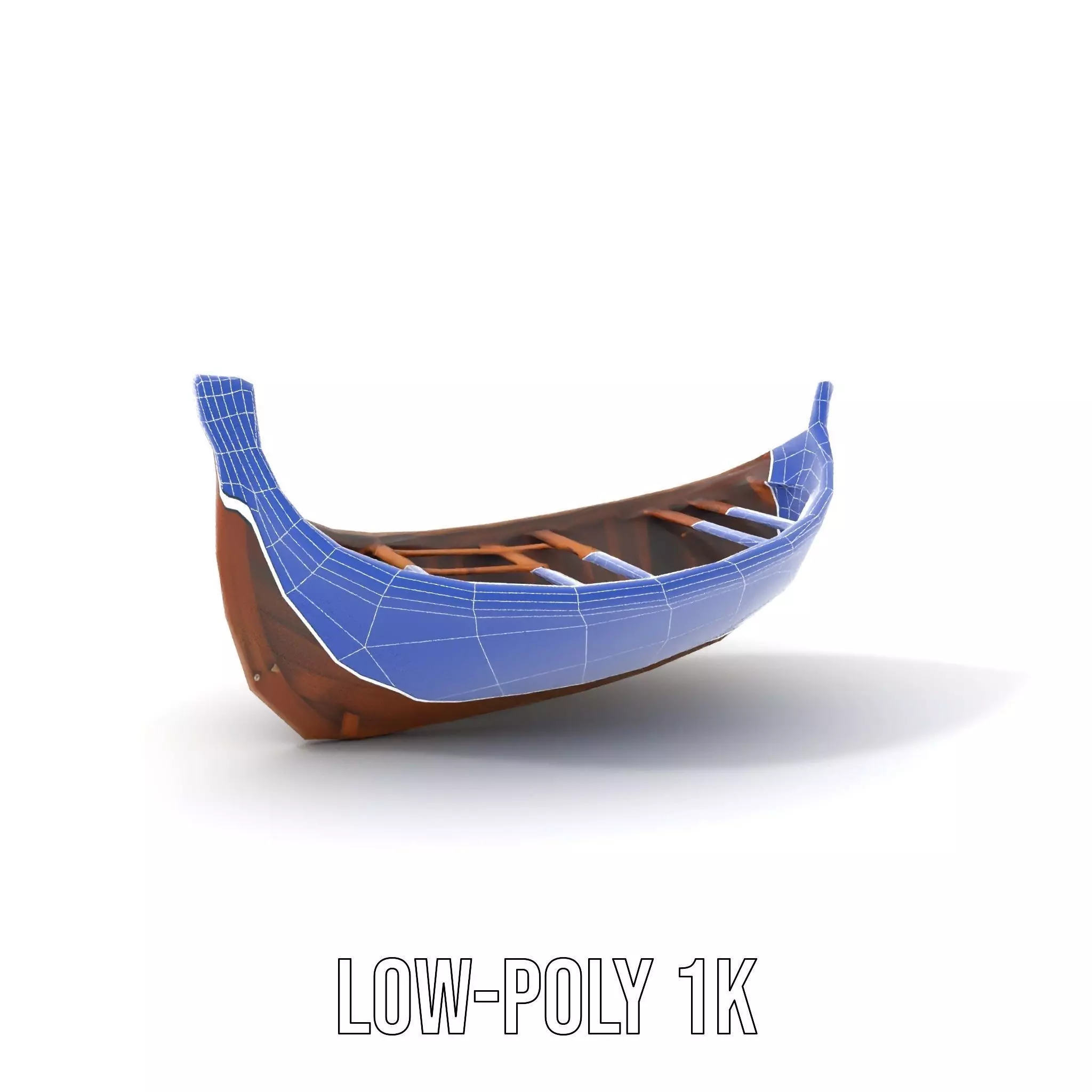 Medieval Wooden Longboat Model Pack Low-poly 3D model_7