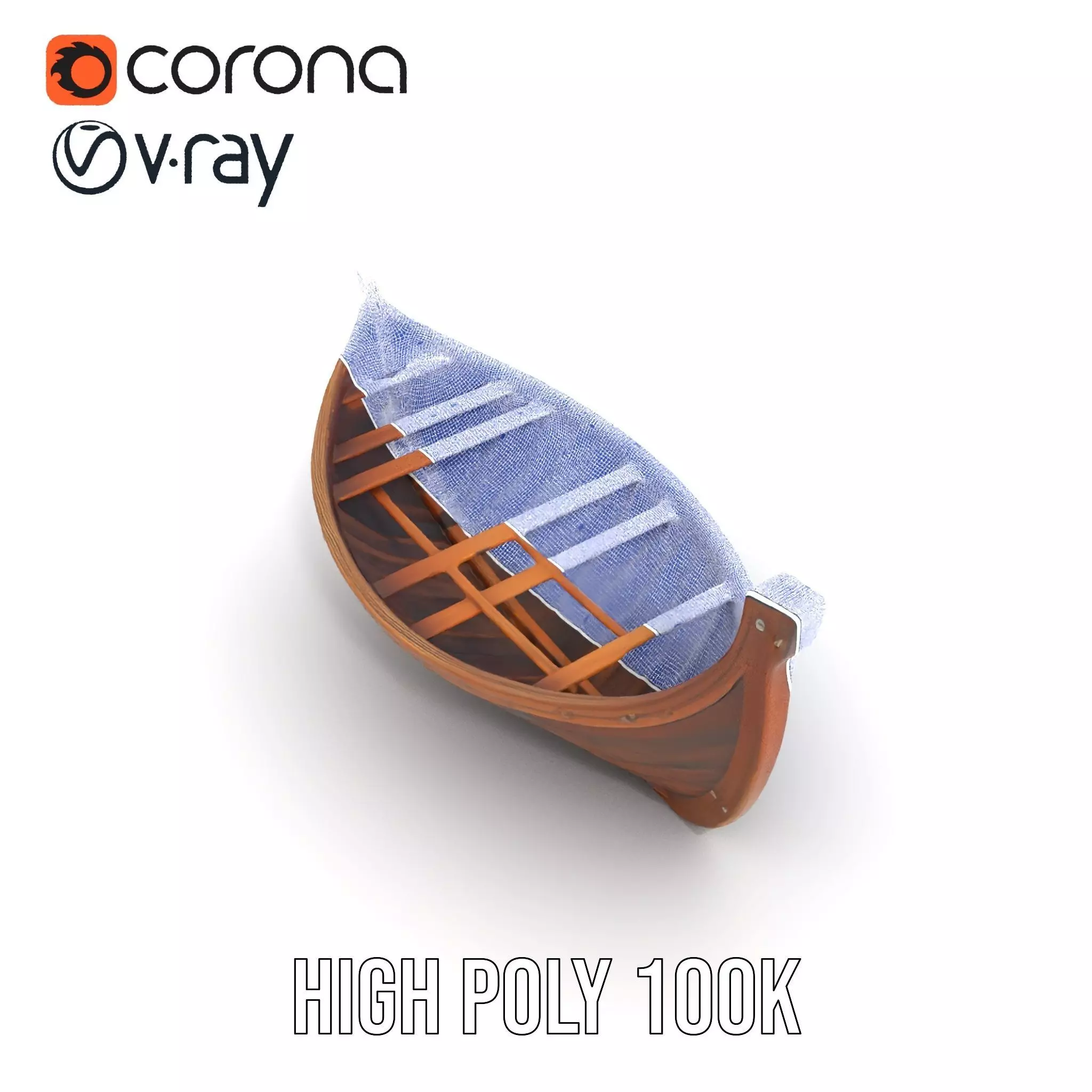 Medieval Wooden Longboat Model Pack Low-poly 3D model_33
