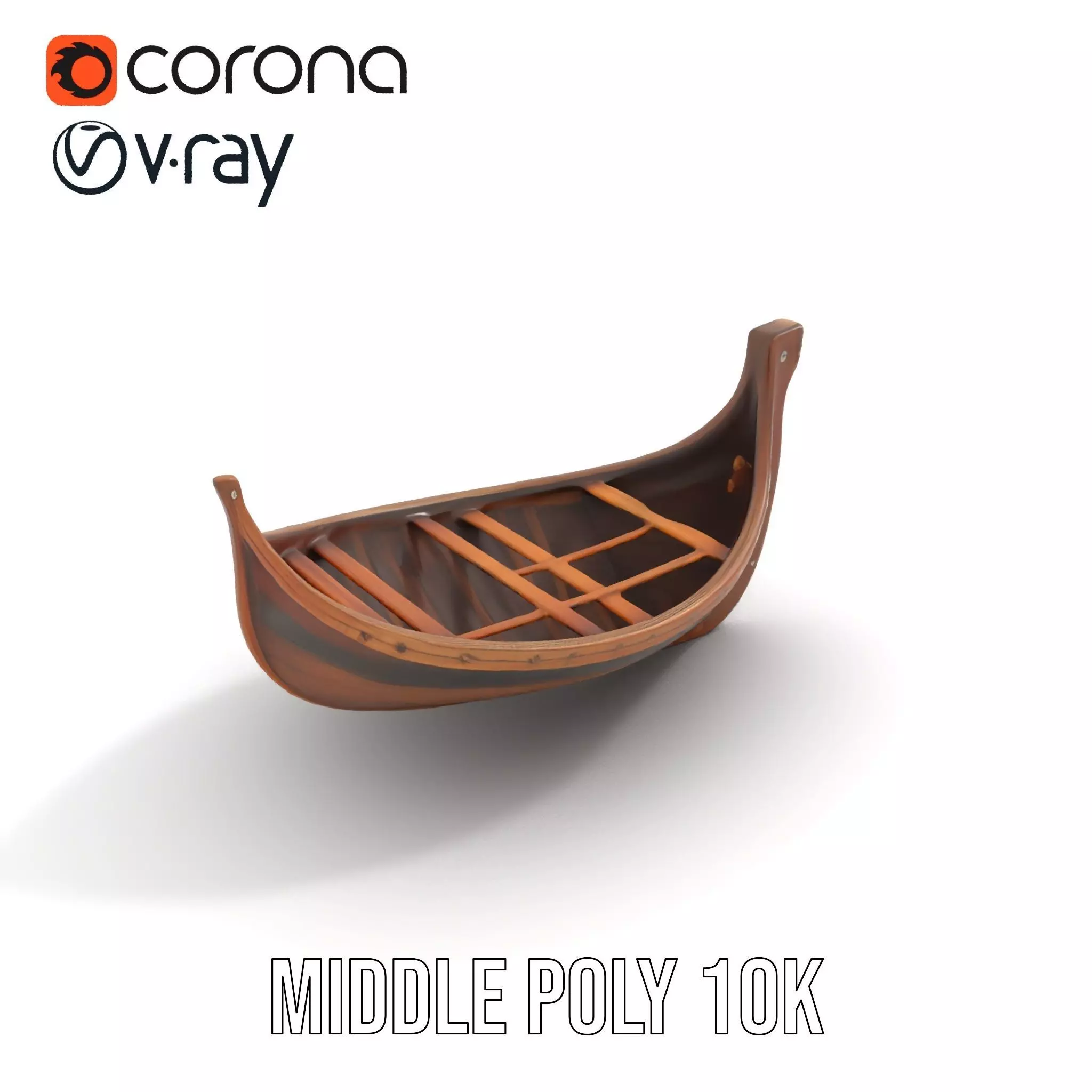 Medieval Wooden Longboat Model Pack Low-poly 3D model_13