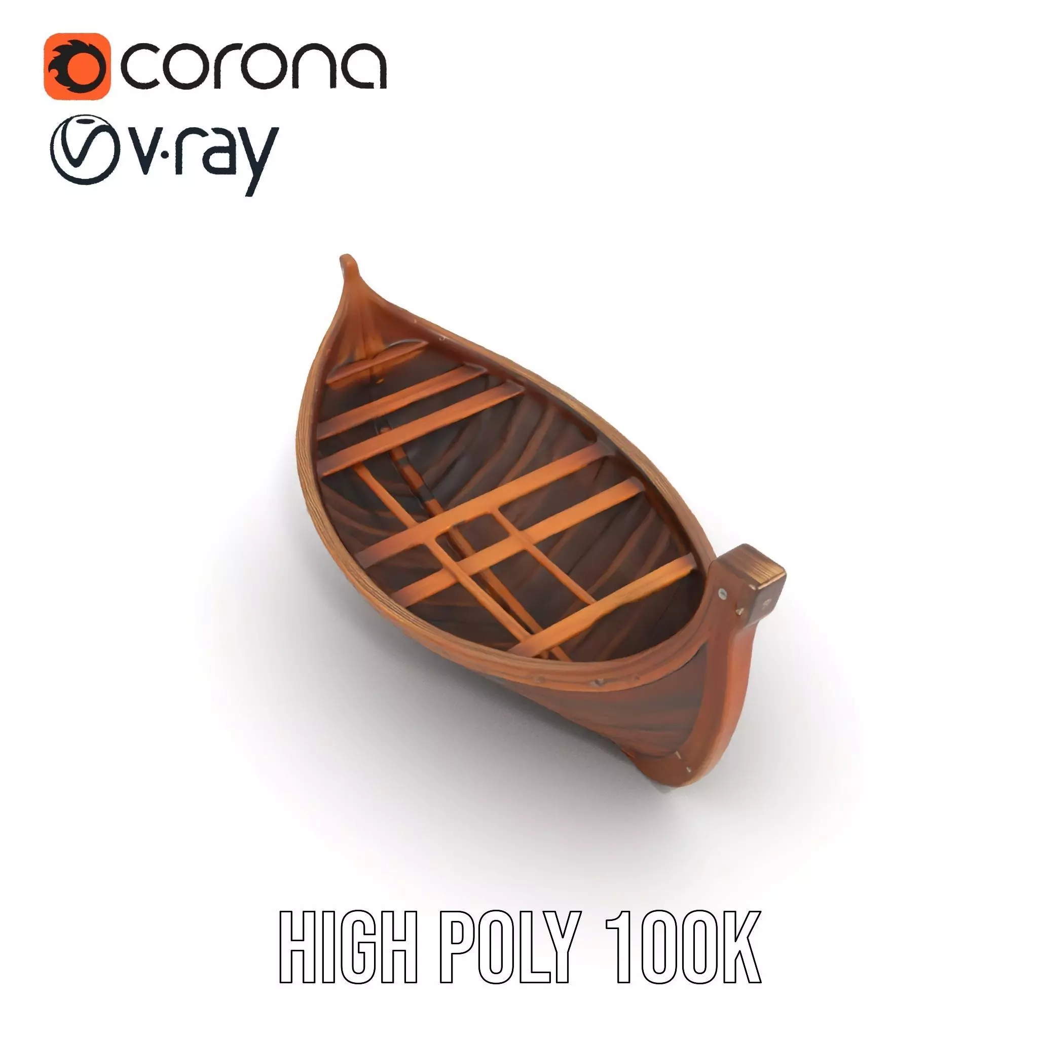 Medieval Wooden Longboat Model Pack Low-poly 3D model_29