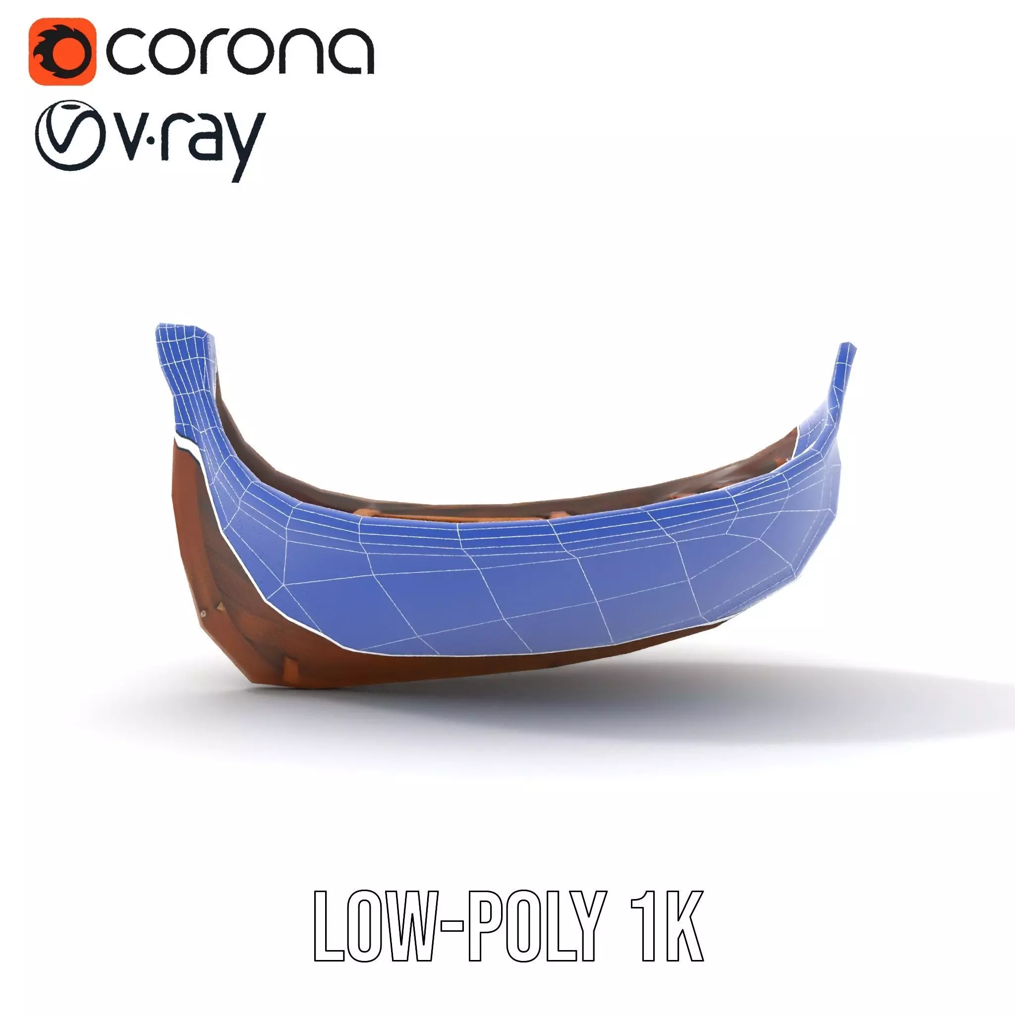 Medieval Wooden Longboat Model Pack Low-poly 3D model_28