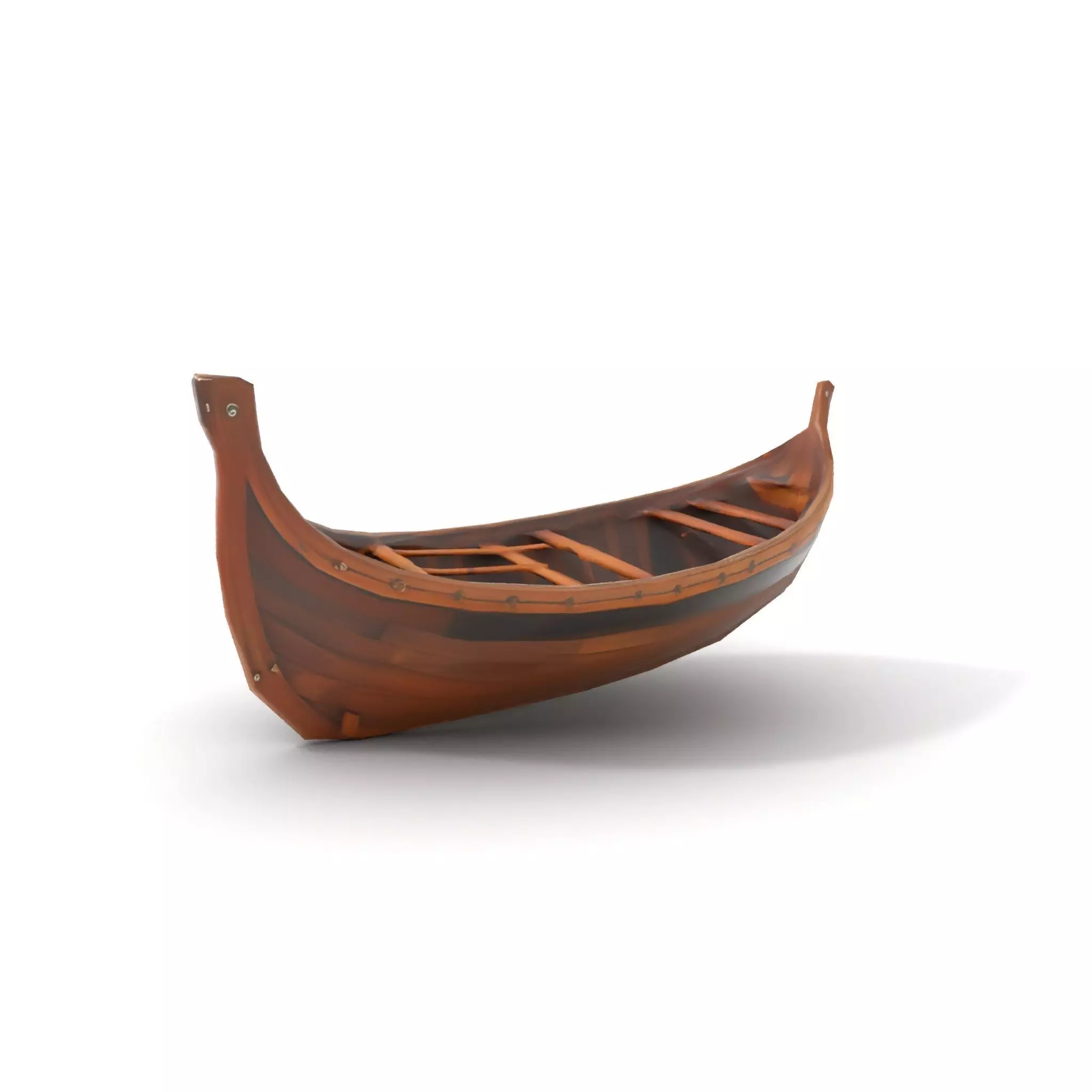 Medieval Wooden Longboat Model Pack Low-poly 3D model_9