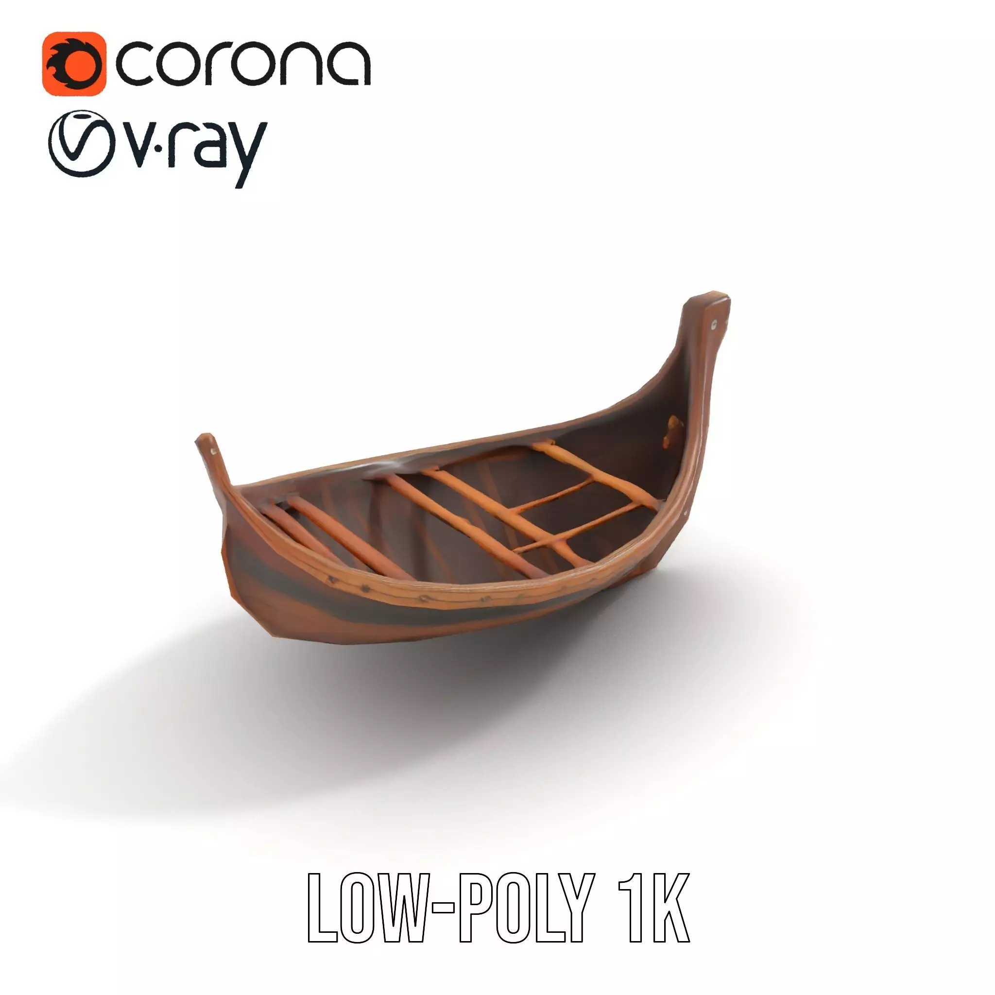 Medieval Wooden Longboat Model Pack Low-poly 3D model_22