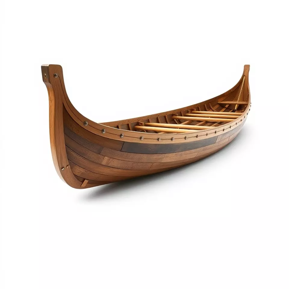Medieval Wooden Longboat Model Pack Low-poly 3D model_2