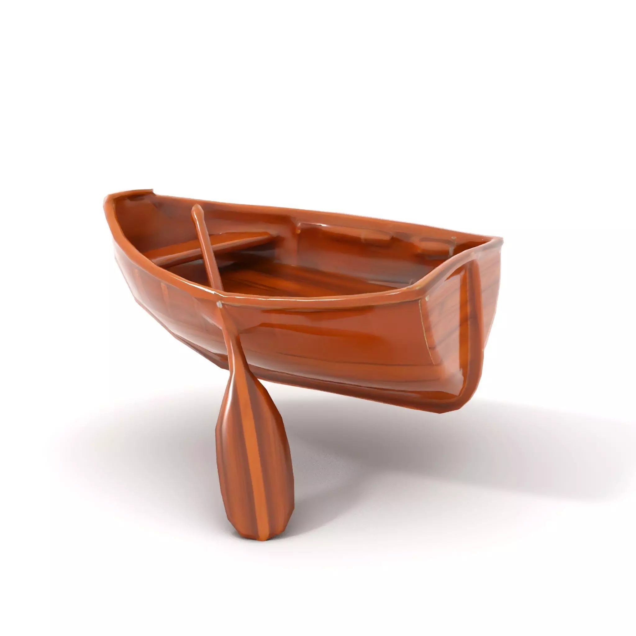 Wooden Rowboat with Paddle Model Pack Low-poly 3D model_7