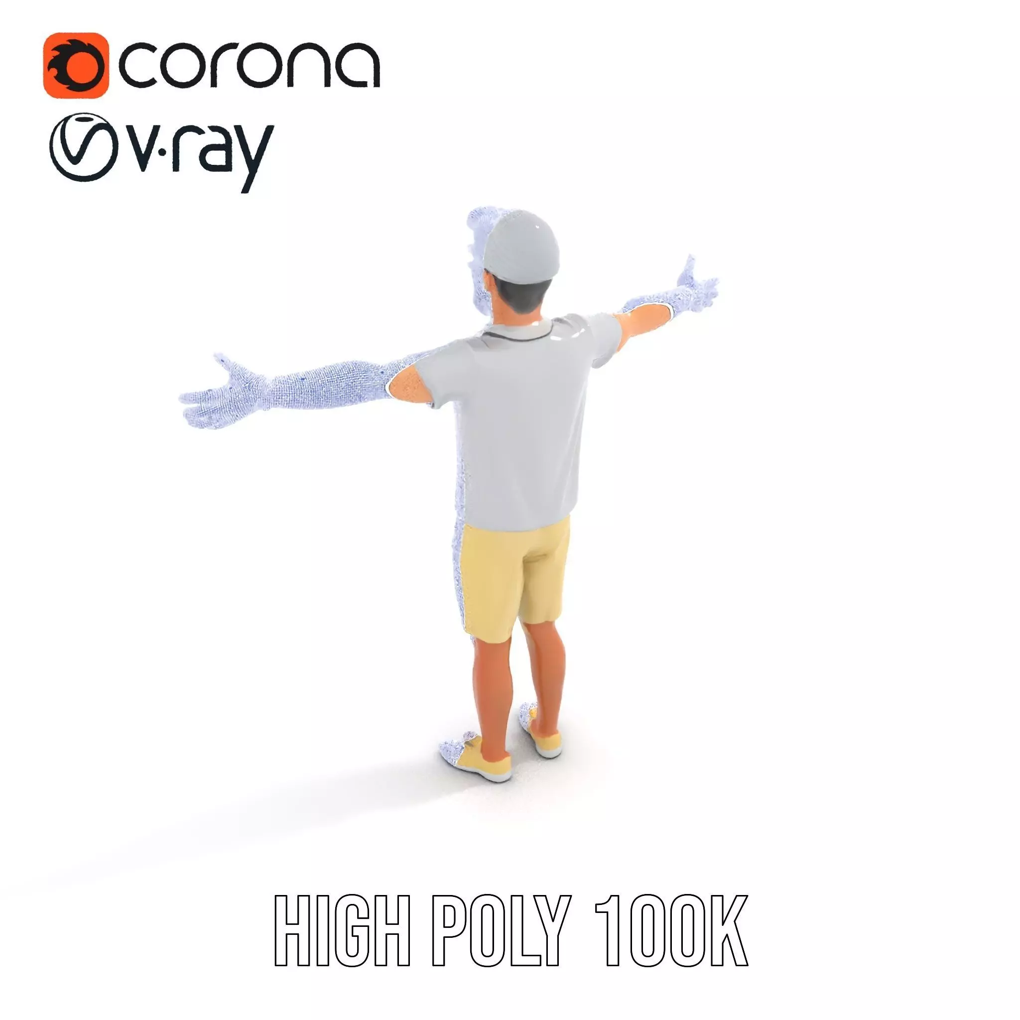 Elderly Male Character Model Pack with Casual Outfit and Glasses Low-poly 3D model_23