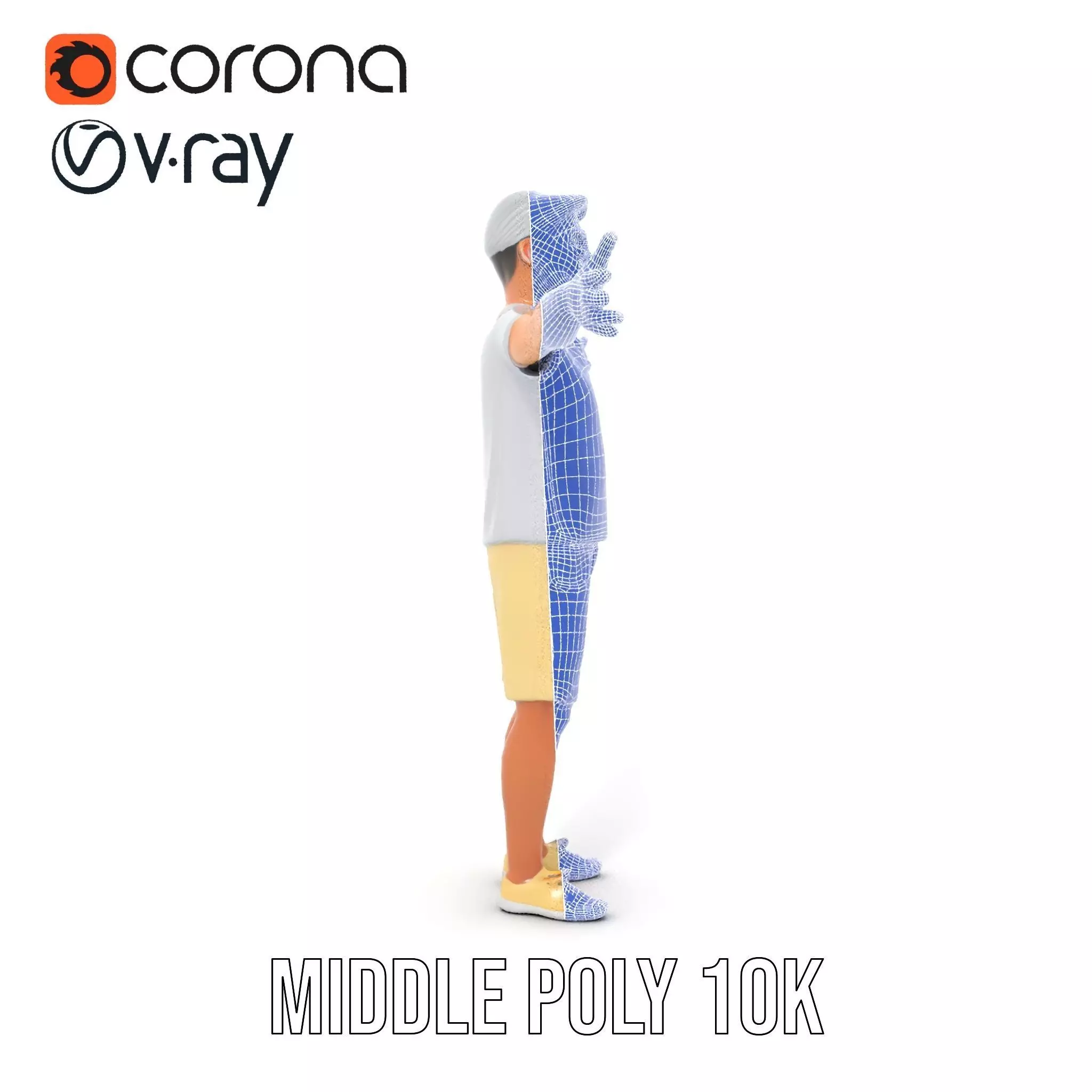 Elderly Male Character Model Pack with Casual Outfit and Glasses Low-poly 3D model_30