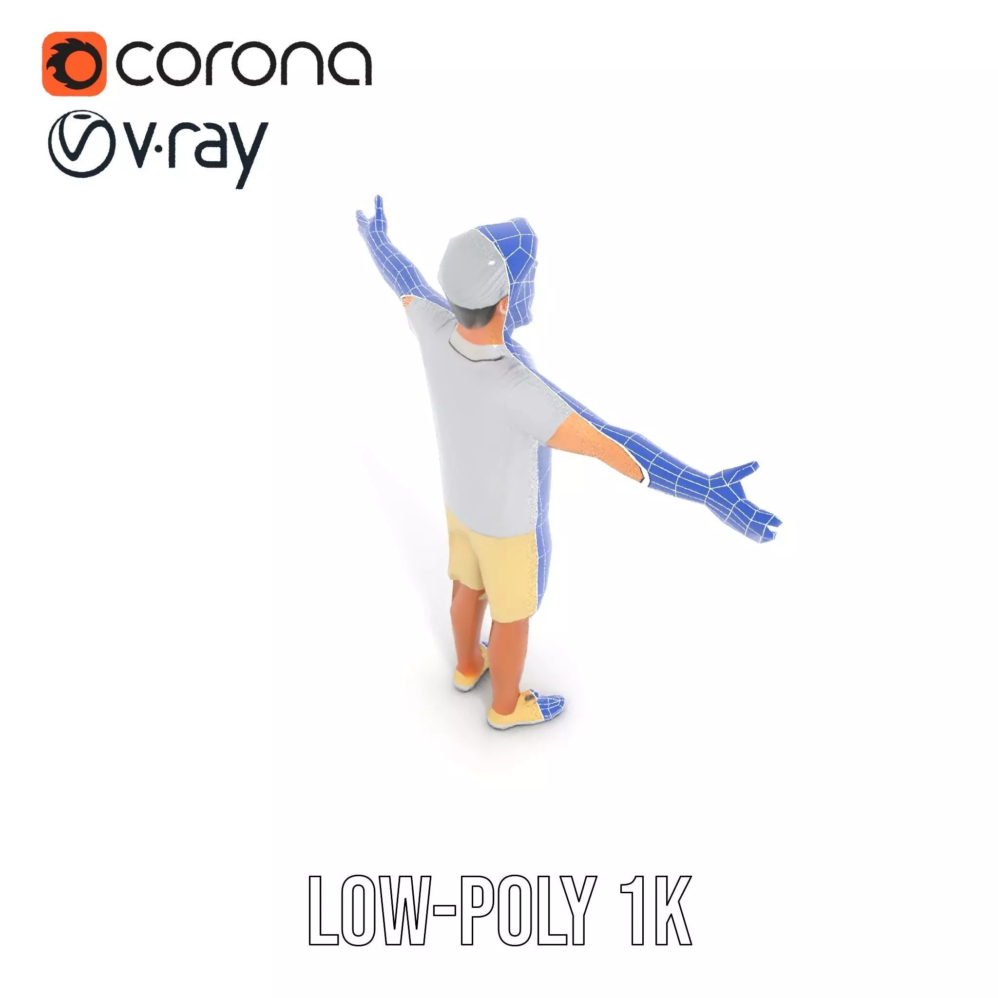 Elderly Male Character Model Pack with Casual Outfit and Glasses Low-poly 3D model_22