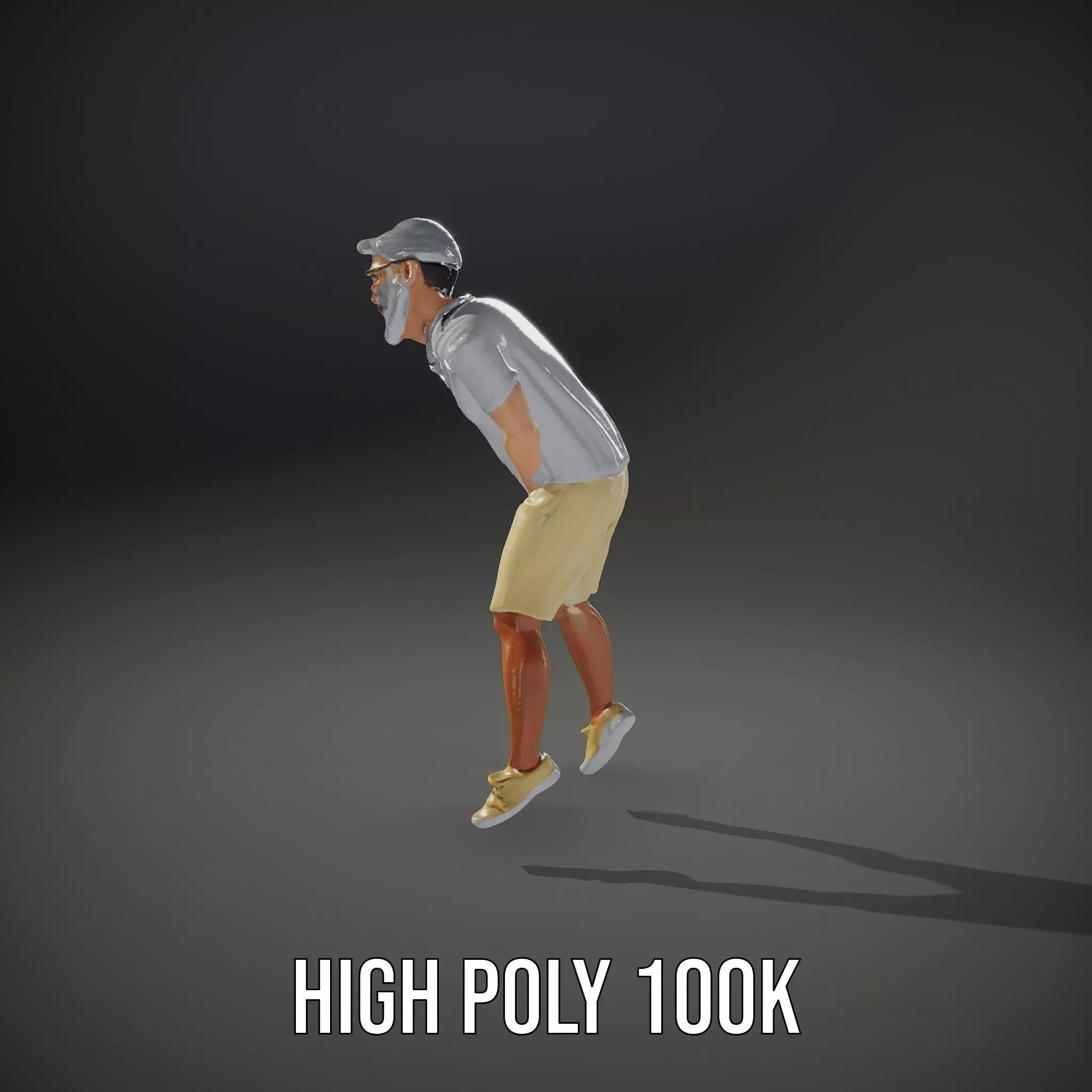 Elderly Male Character Model Pack with Casual Outfit and Glasses Low-poly 3D model_29