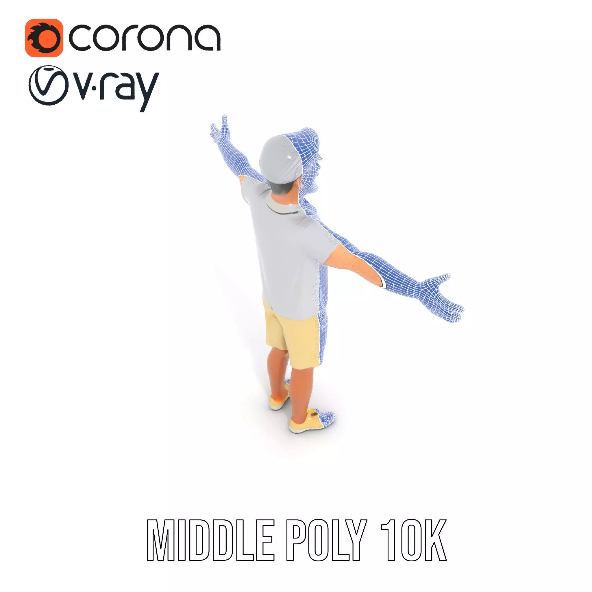 Elderly Male Character Model Pack with Casual Outfit and Glasses Low-poly 3D model_27