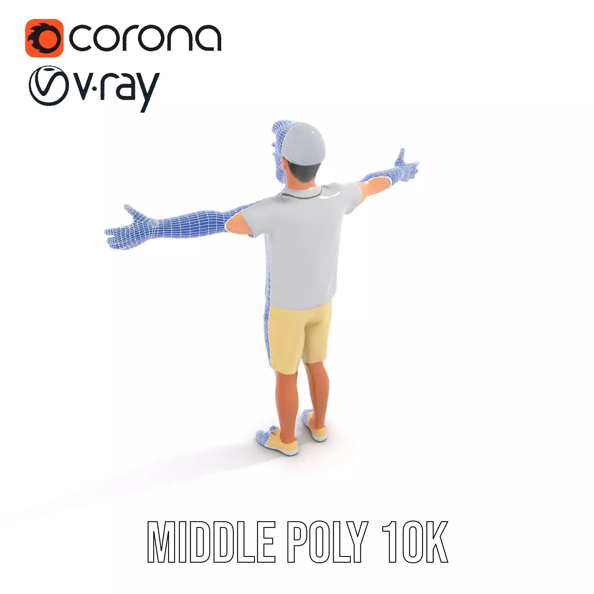 Elderly Male Character Model Pack with Casual Outfit and Glasses Low-poly 3D model_21