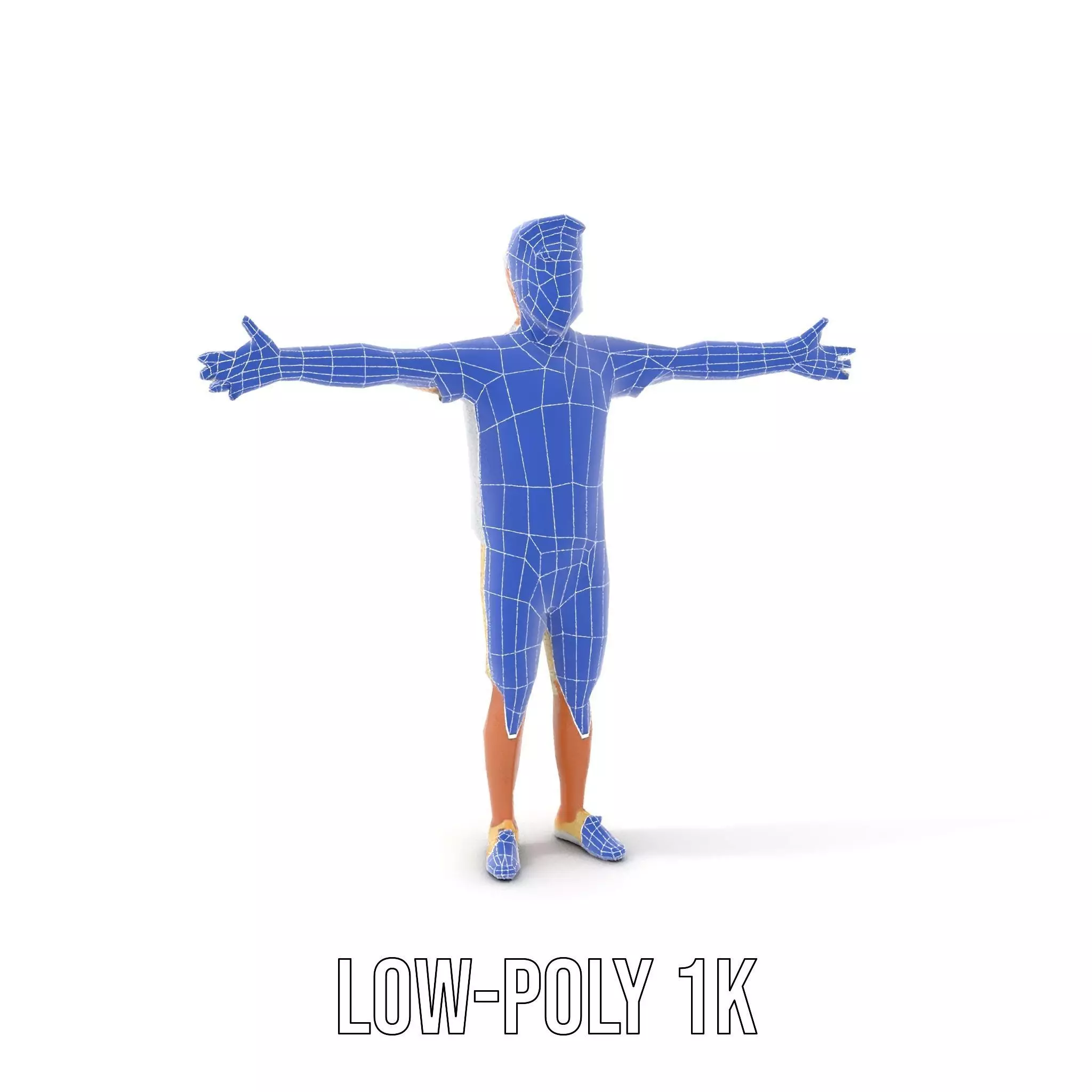 Elderly Male Character Model Pack with Casual Outfit and Glasses Low-poly 3D model_8