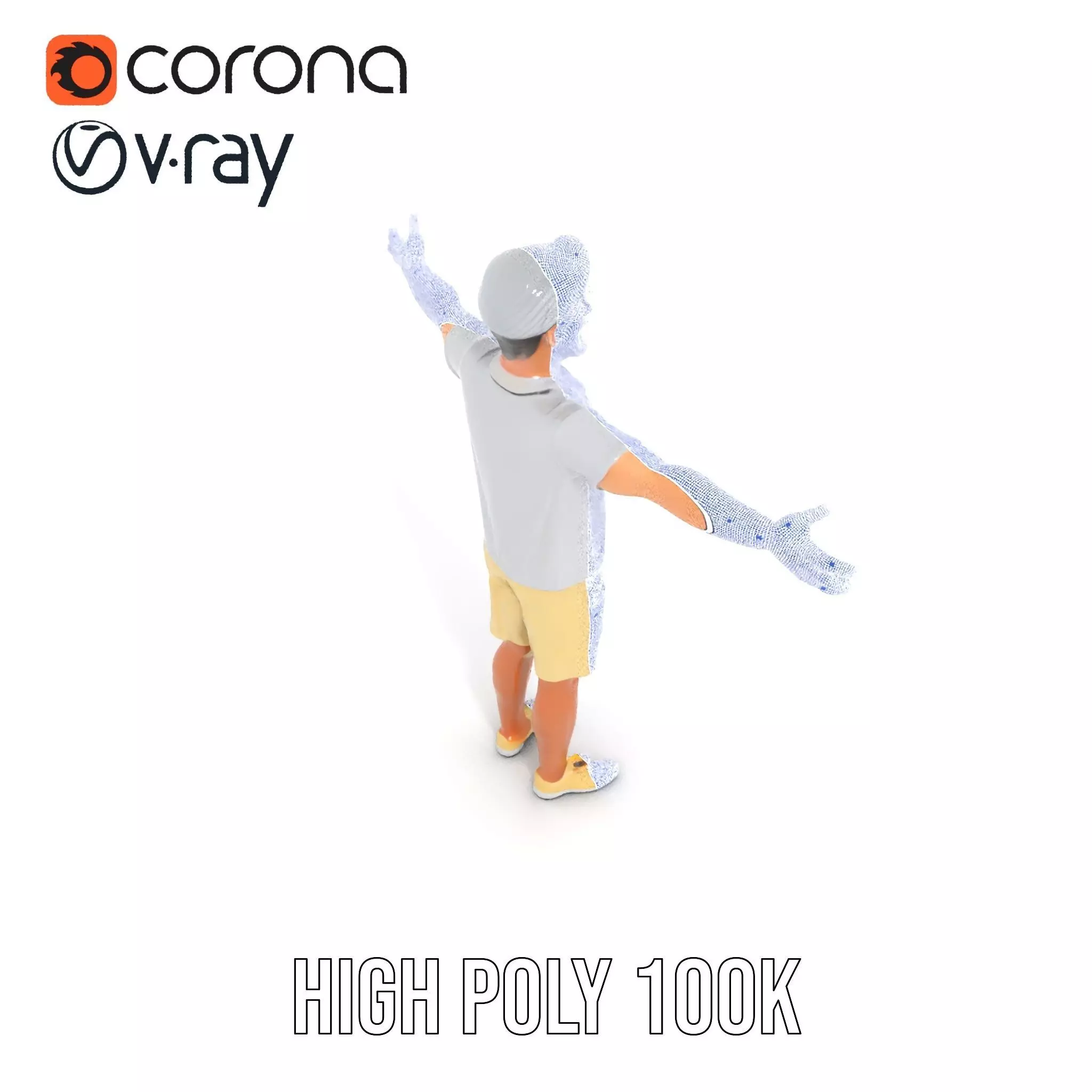 Elderly Male Character Model Pack with Casual Outfit and Glasses Low-poly 3D model_26