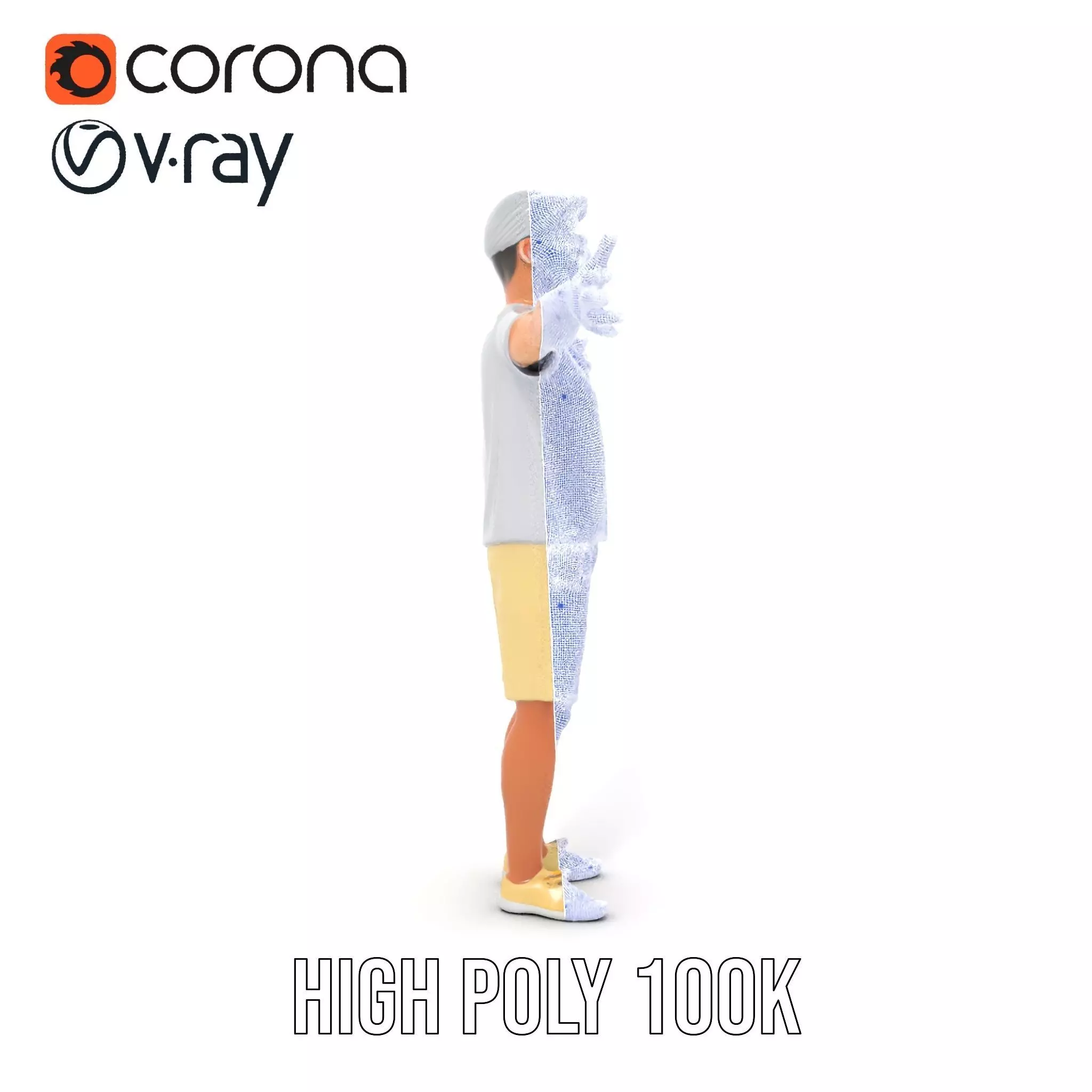 Elderly Male Character Model Pack with Casual Outfit and Glasses Low-poly 3D model_32