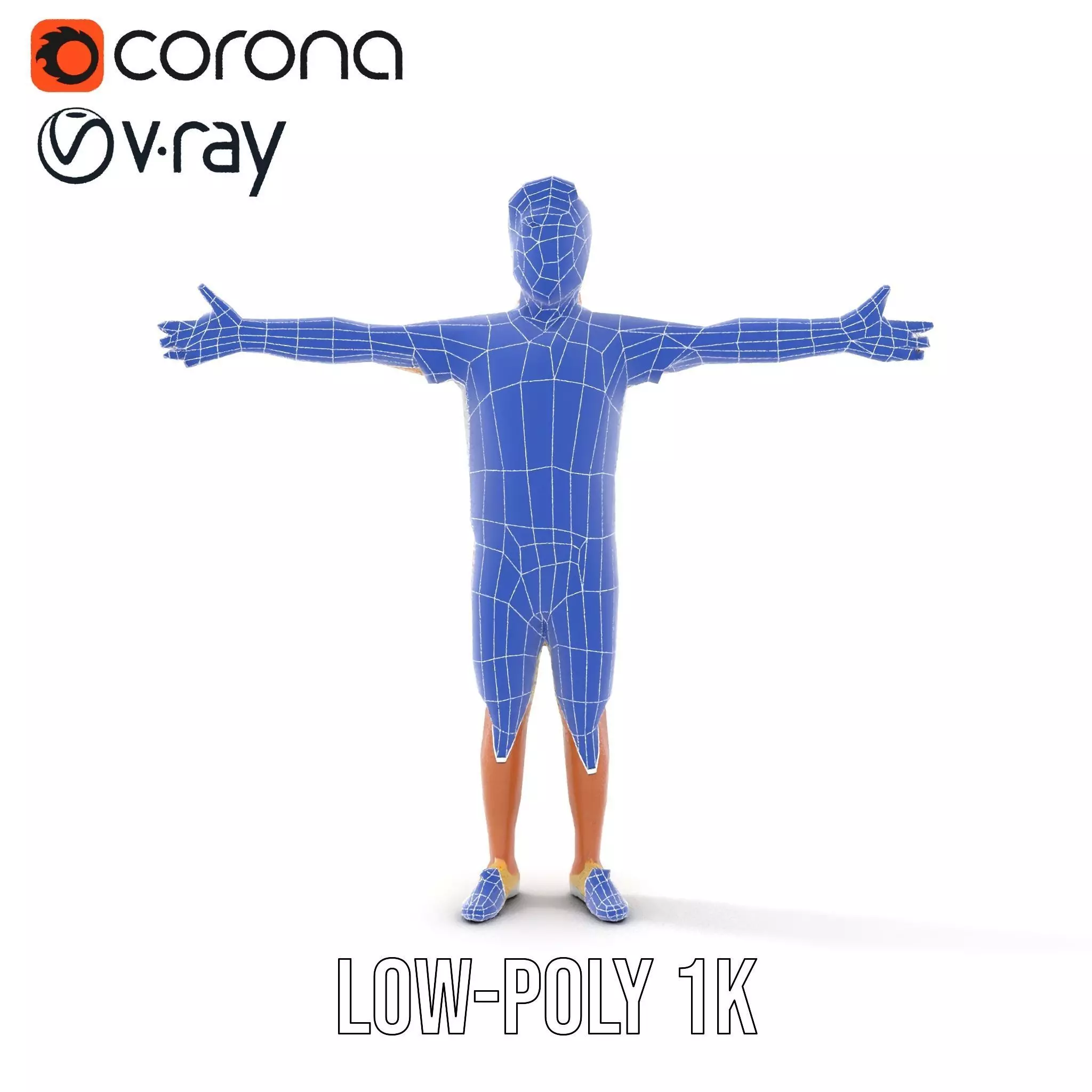 Elderly Male Character Model Pack with Casual Outfit and Glasses Low-poly 3D model_19