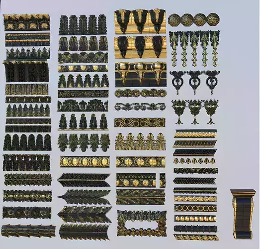 Luxury Ornamental Frieze 3D Model Collection 3D model