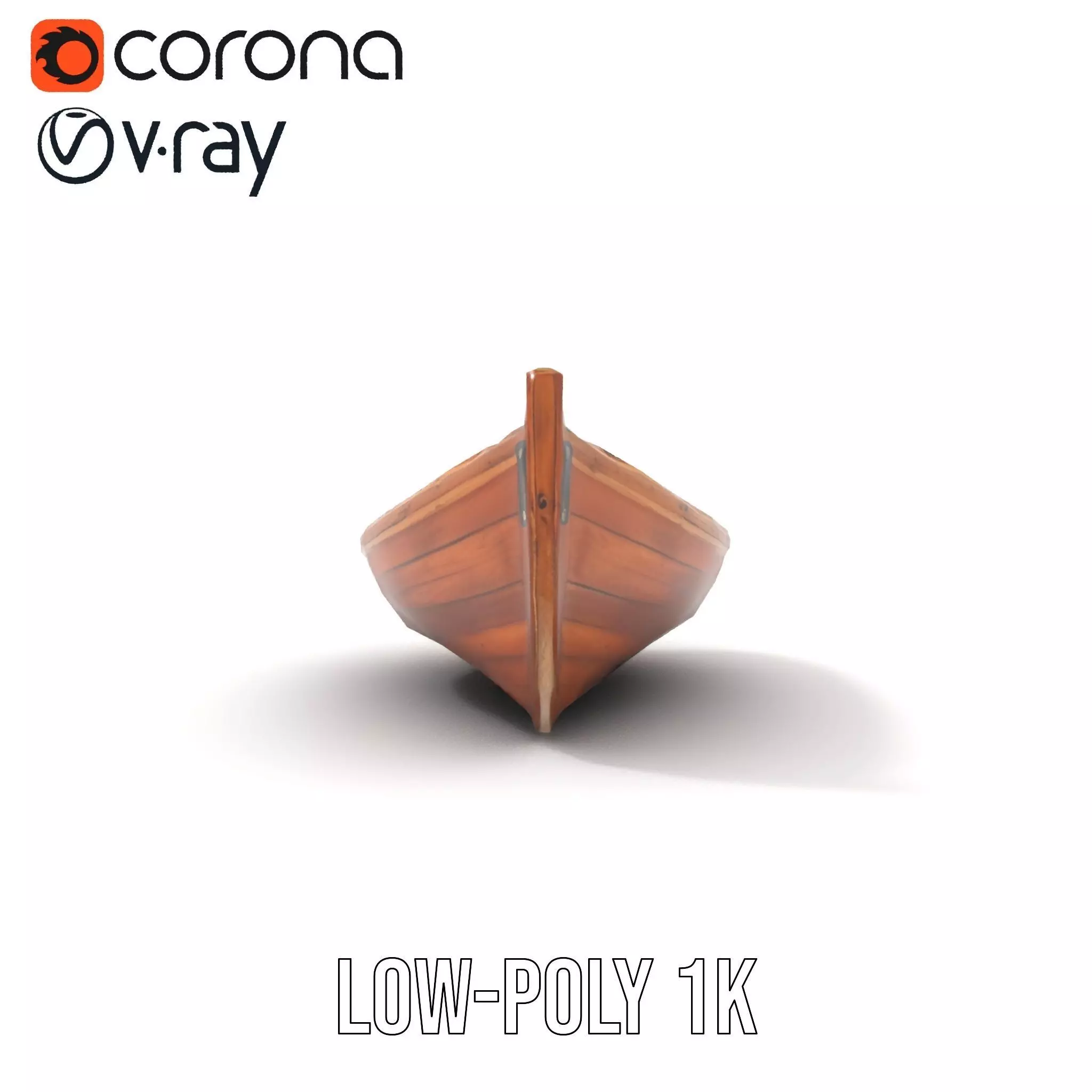 Wooden Rowboat Model Pack with Detailed Textures Low-poly 3D model_19